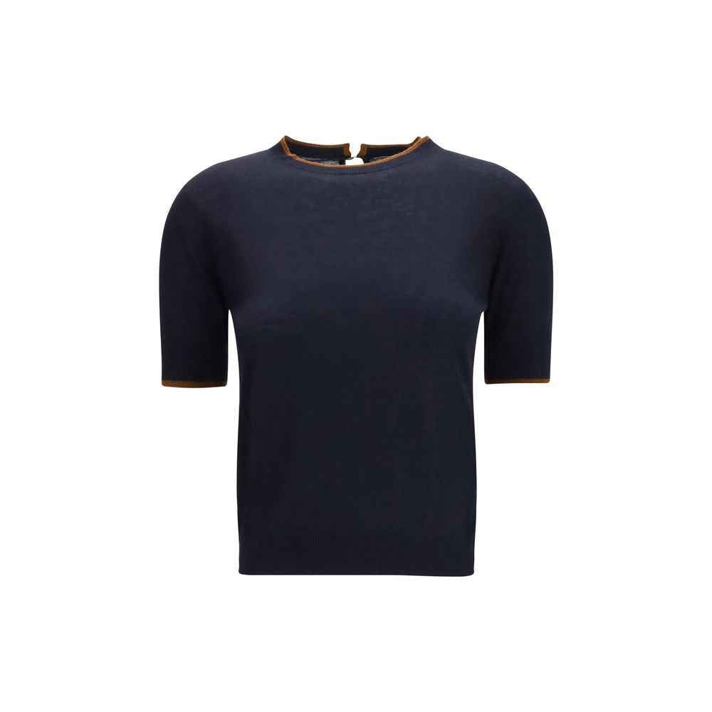 Max Mara Blue Silk T-Shirt