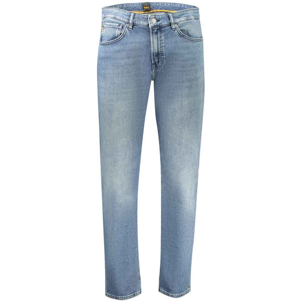 Hugo Boss Blue Cotton Men's Regular-Fit Jeans