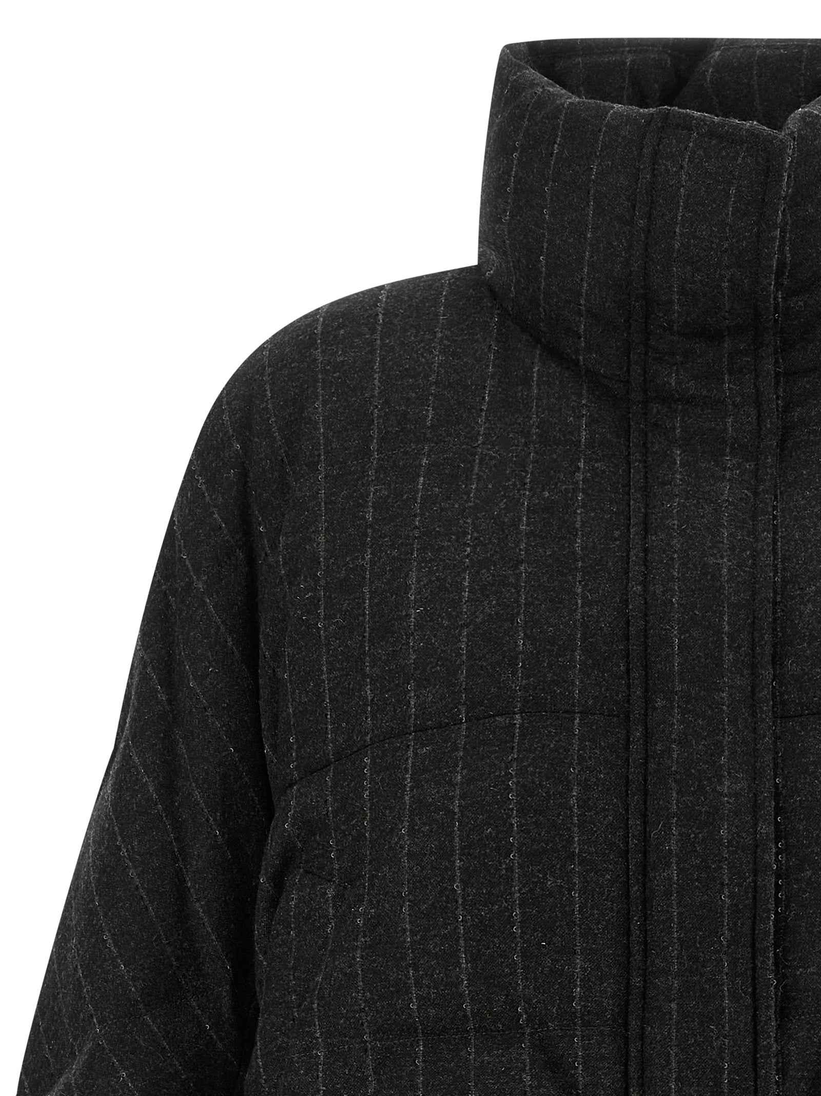 Brunello Cucinelli Gray Virgin Wool Full-Length Jacket