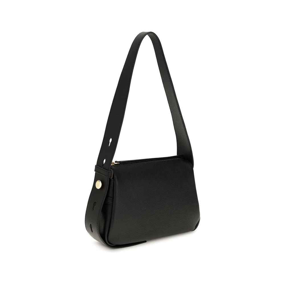 Tory Burch Black Calf Leather Bos Taurus Shoulder Bag