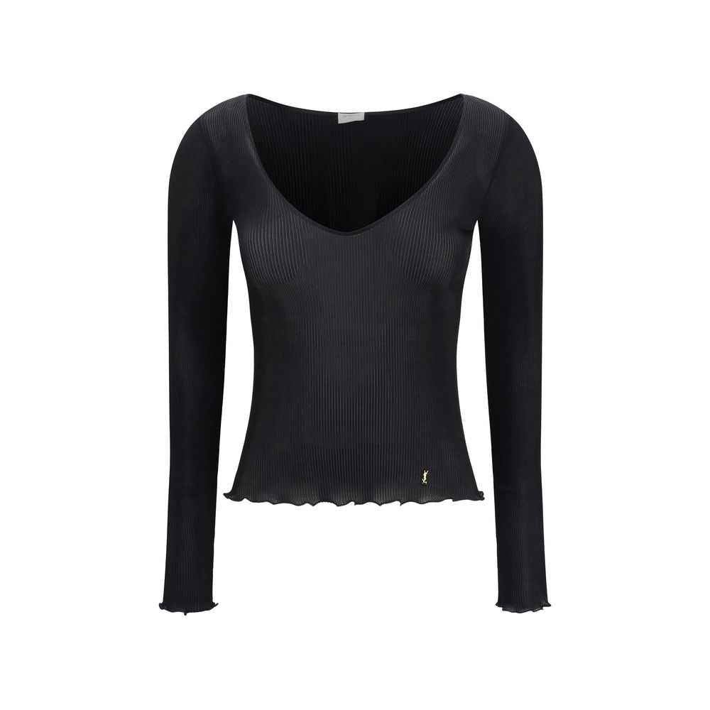 Saint Laurent Black Silk Blouse