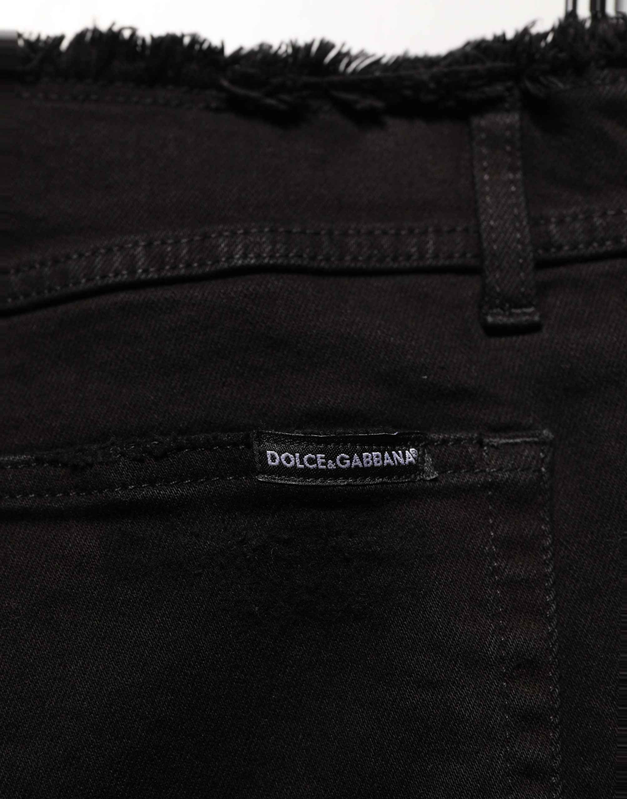 Dolce & Gabbana Black Cotton Skinny Denim Trouser Jeans