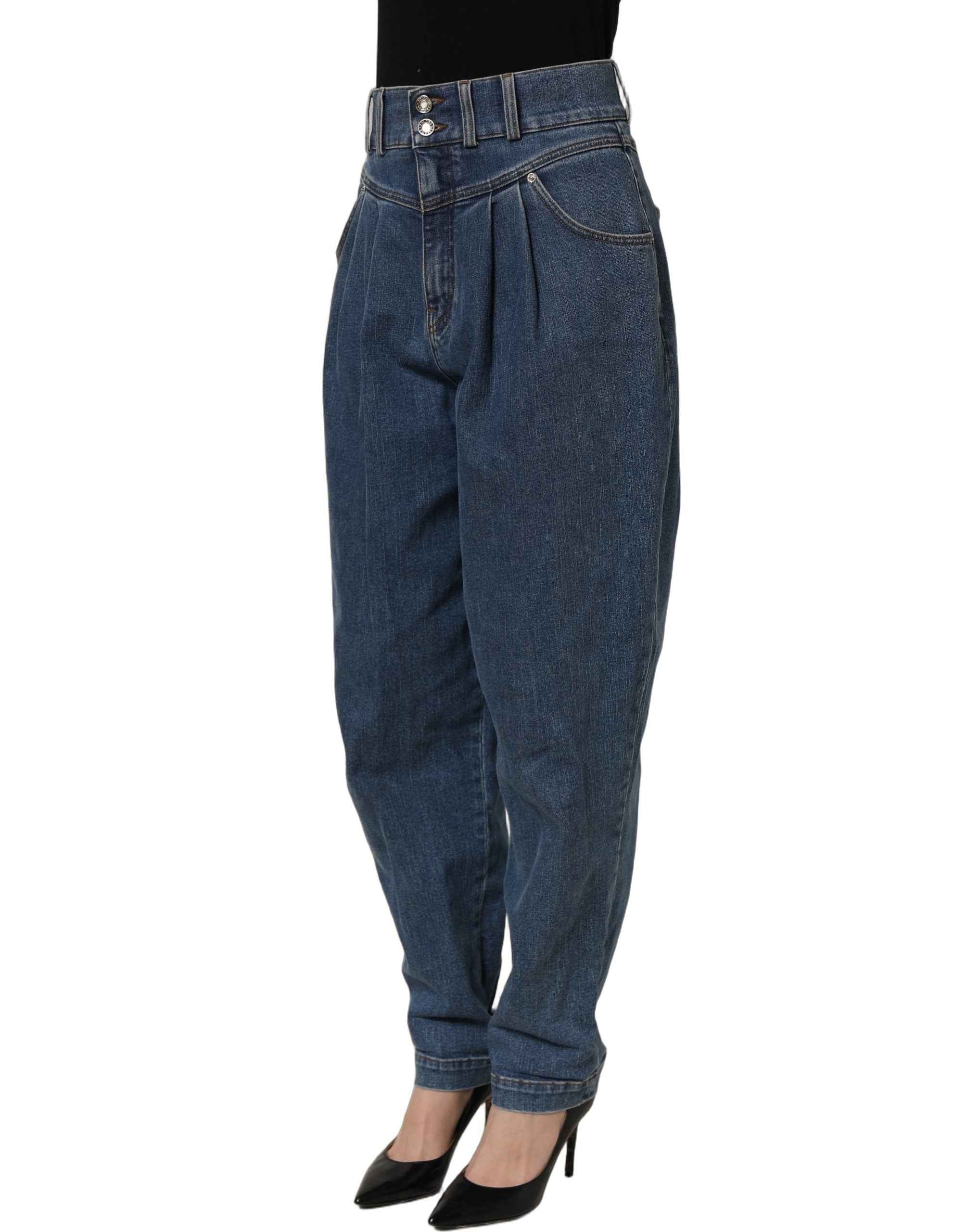 Dolce & Gabbana Dark Blue Cotton Stretch Tapered Denim Jeans
