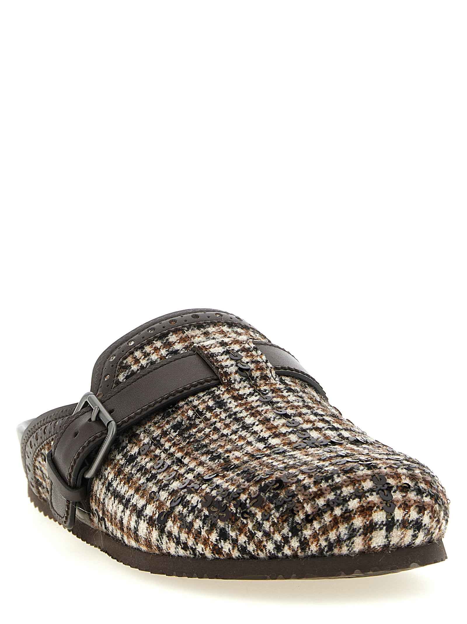 Brunello Cucinelli Brown Alpaca Leather Clogs
