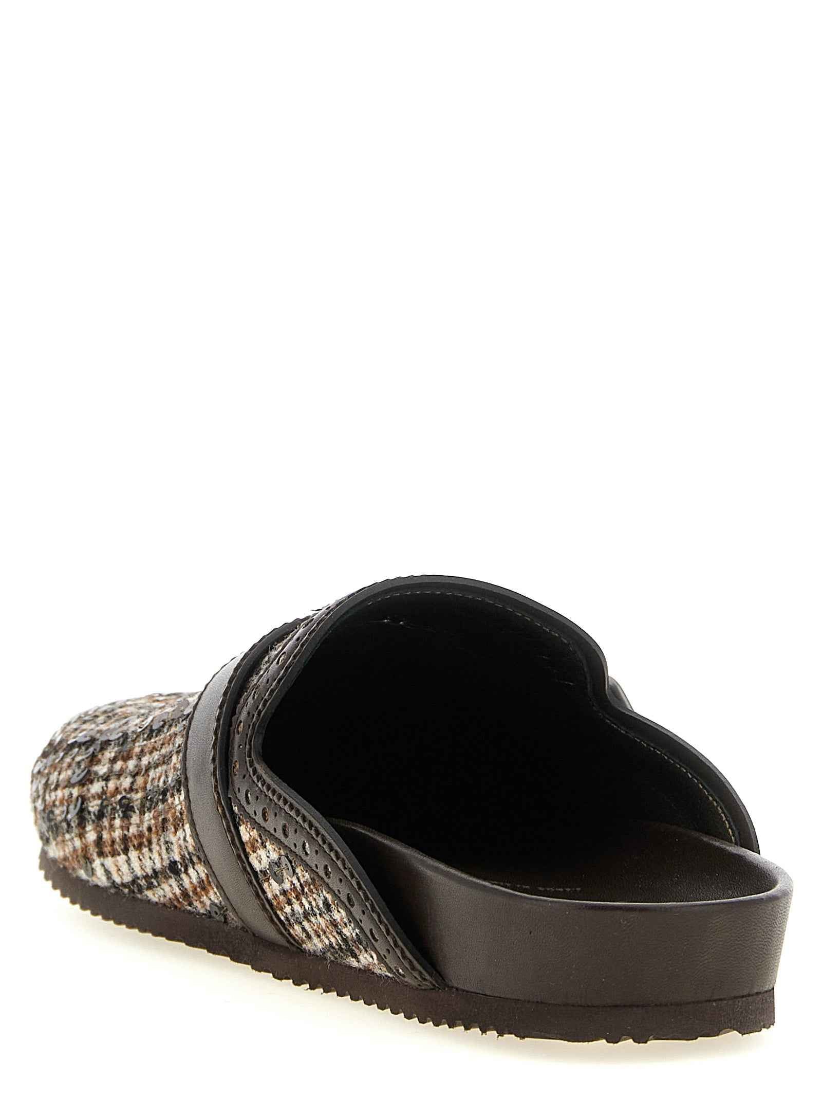 Brunello Cucinelli Brown Alpaca Leather Clogs