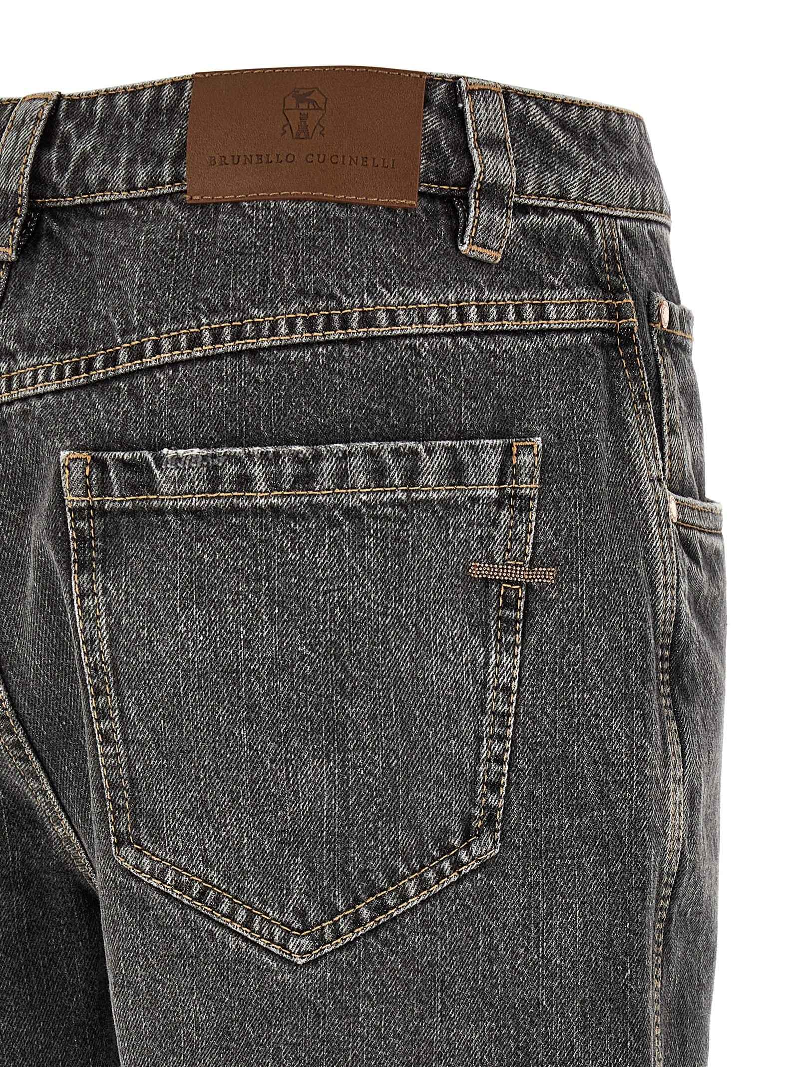 Brunello Cucinelli Gray Cotton Straight-Leg Jeans