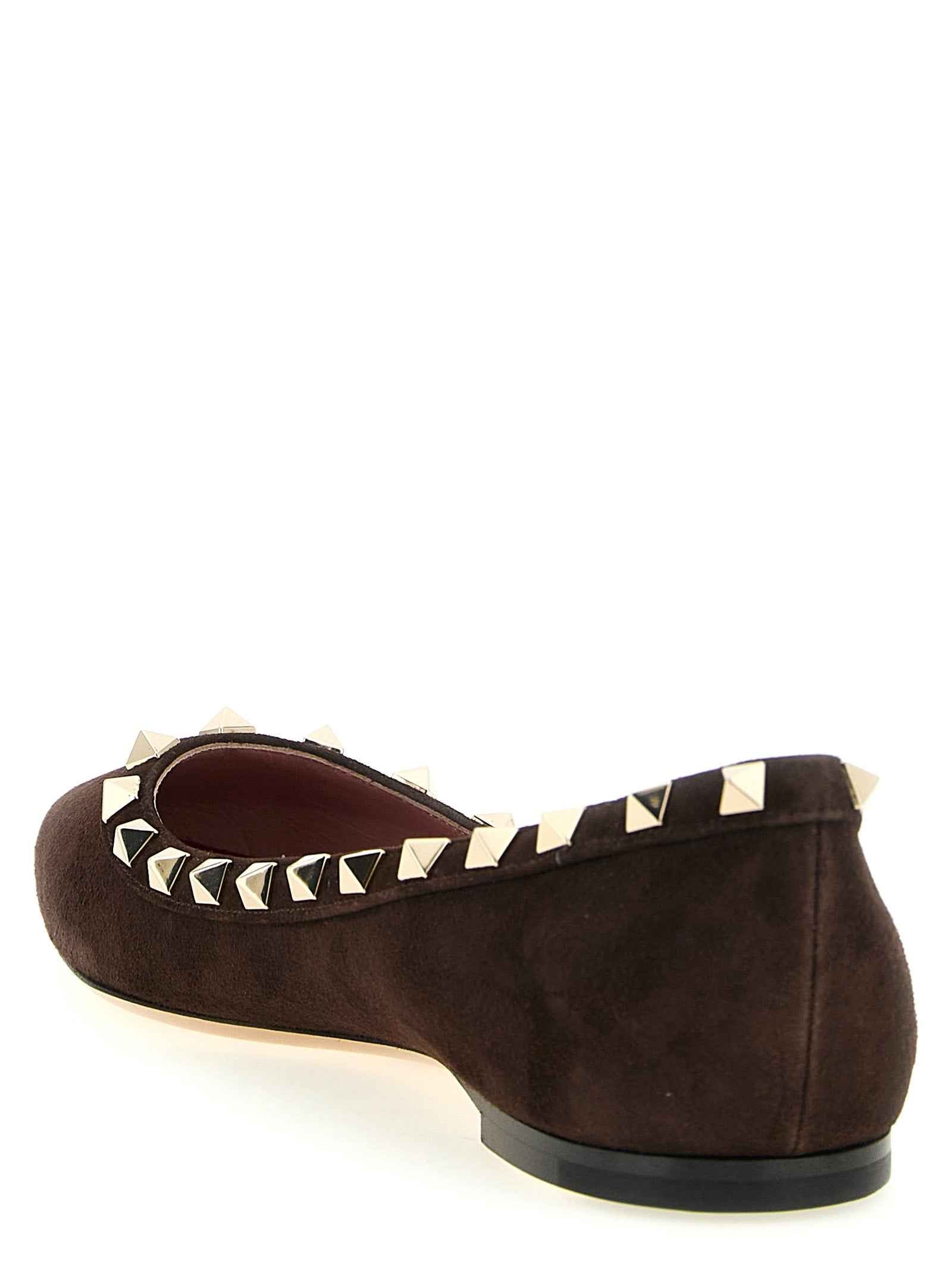 Valentino Garavani Brown Calfskin Ballet Flats