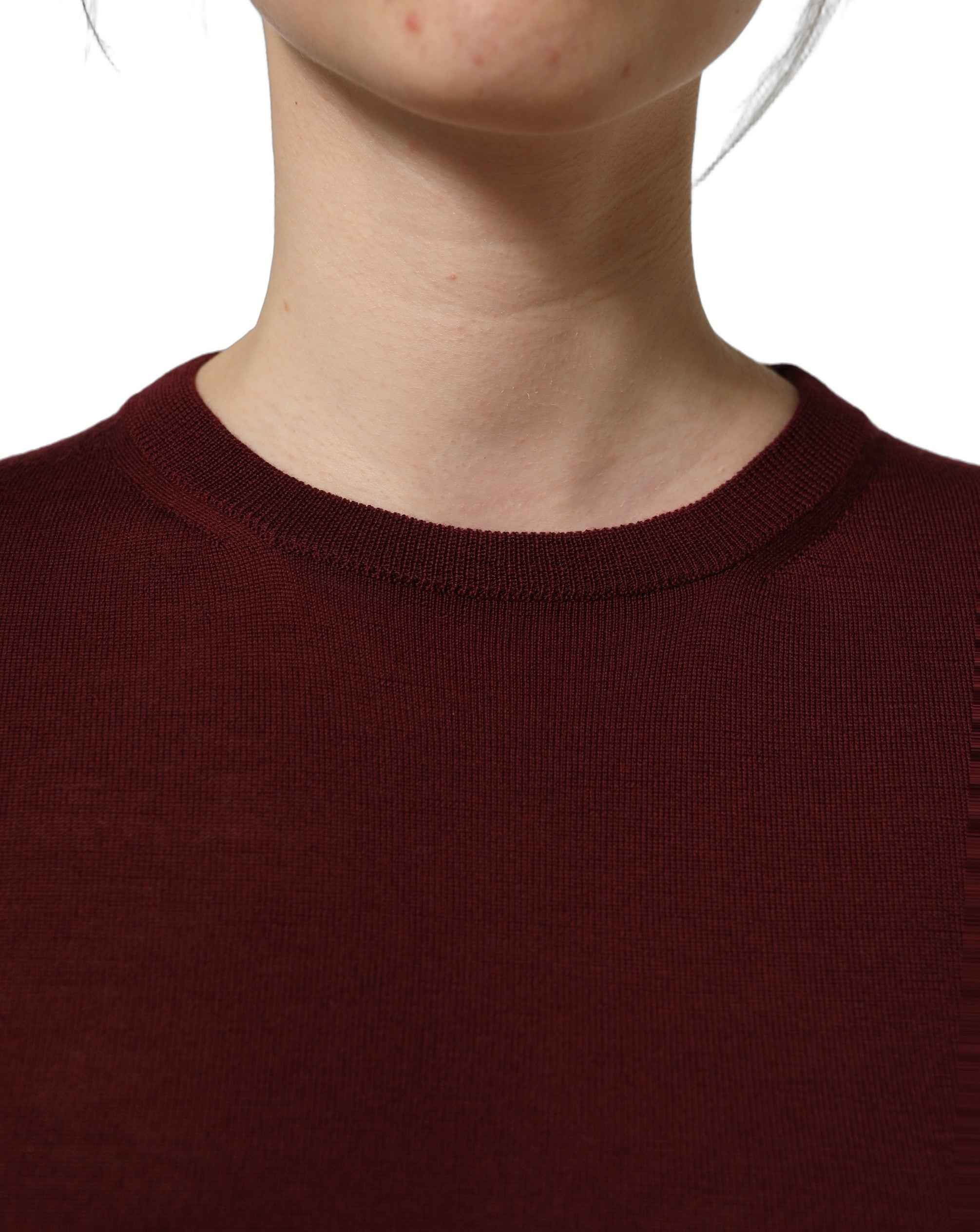 Dolce & Gabbana Maroon Wool Knitted CrewNeck Pullover Sweater