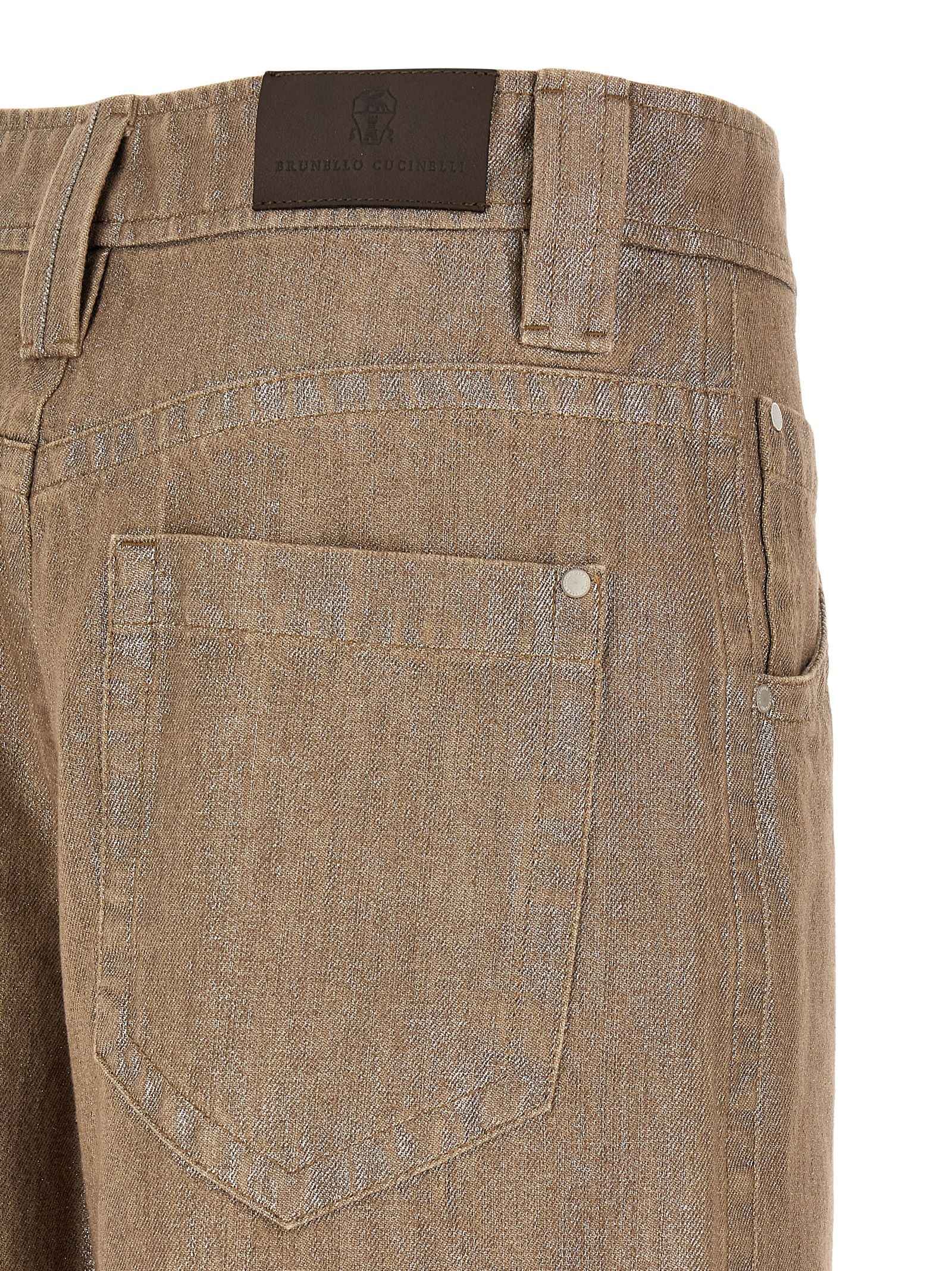 Brunello Cucinelli Beige Cotton Relaxed Fit Jeans