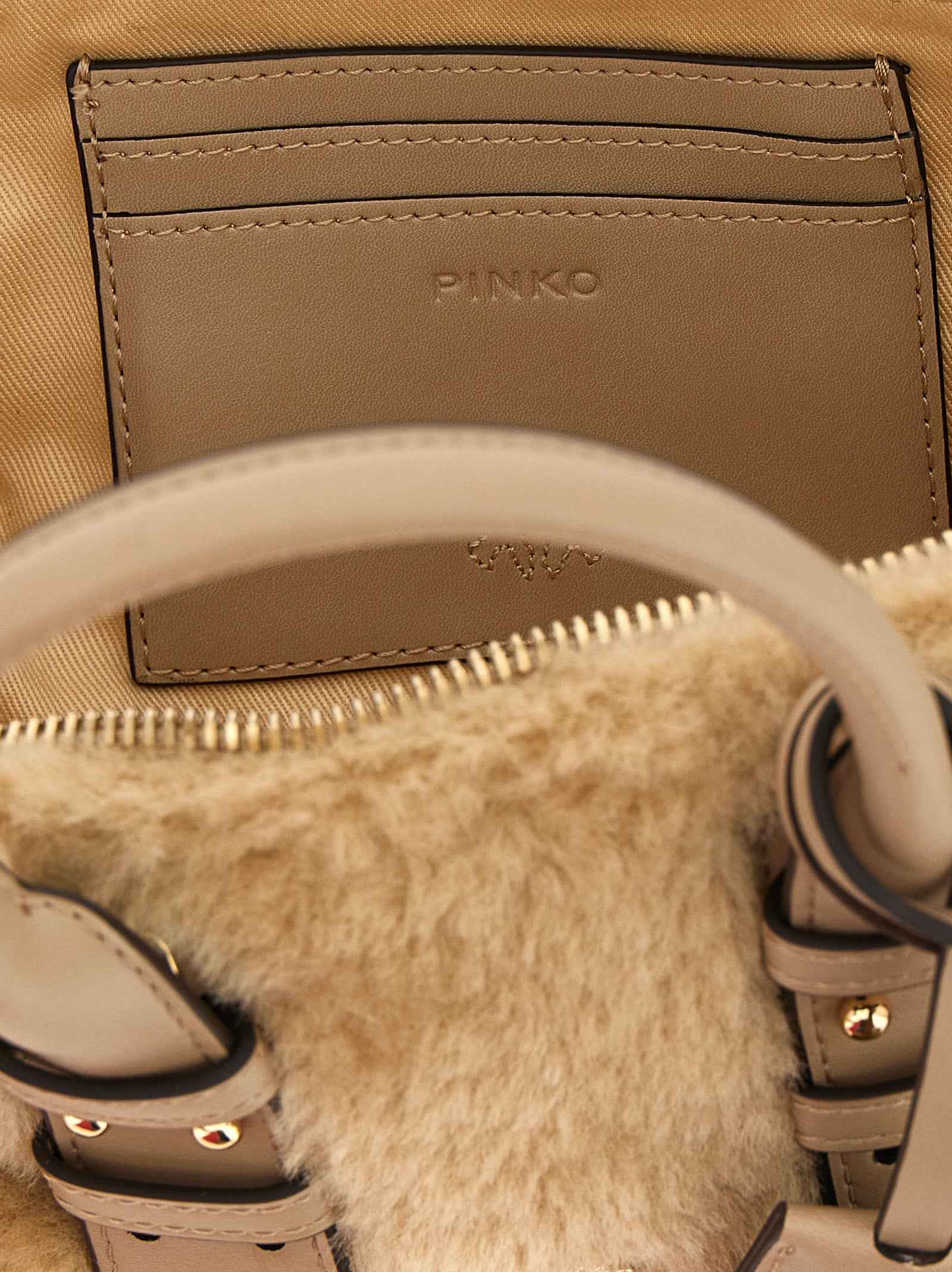 PINKO Gray Polyester Handbag