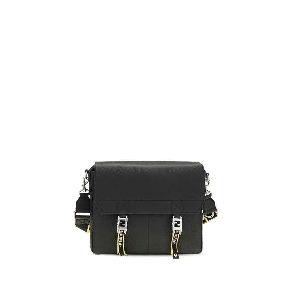 Fendi Black Calf Leather Bos Taurus Shoulder Bag