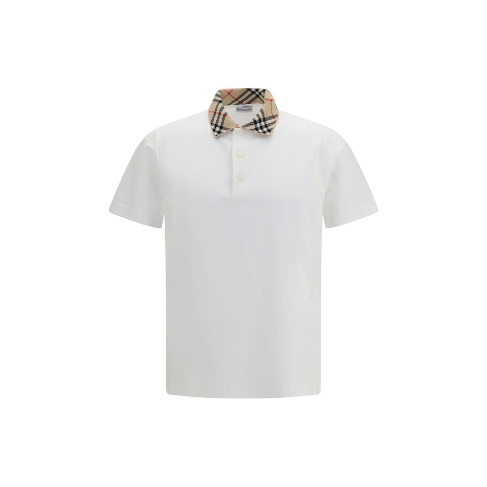 Burberry White Cotton Polo Shirt