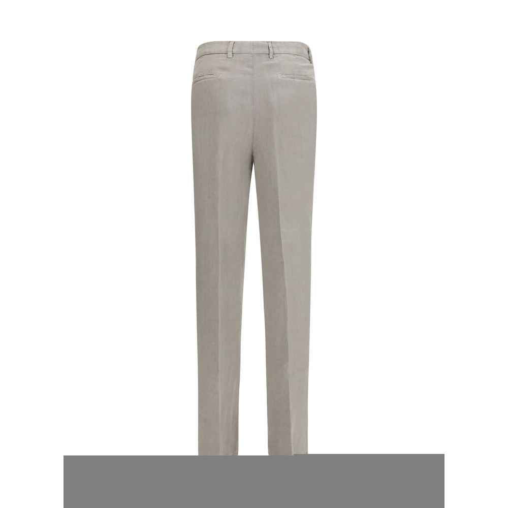 Brunello Cucinelli Gray Linen Casual Pants