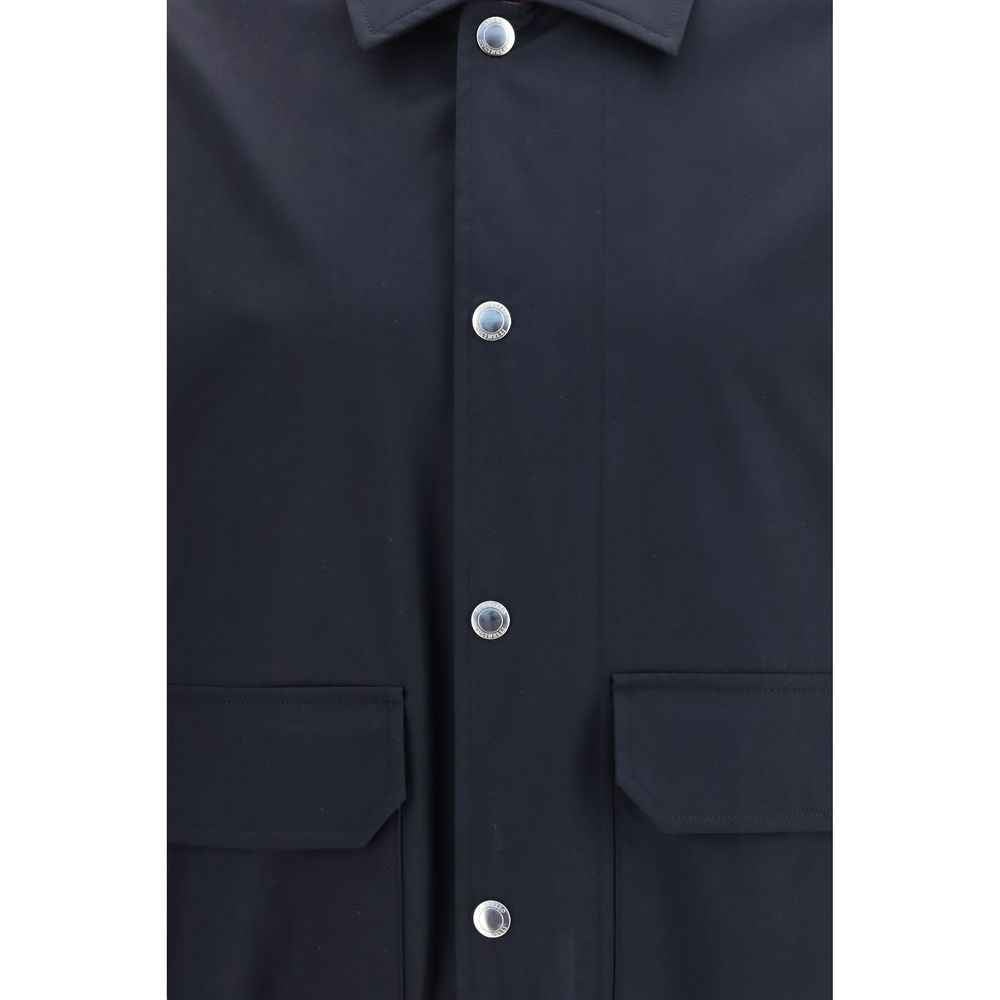 Brunello Cucinelli Blue Silk Biker Jacket