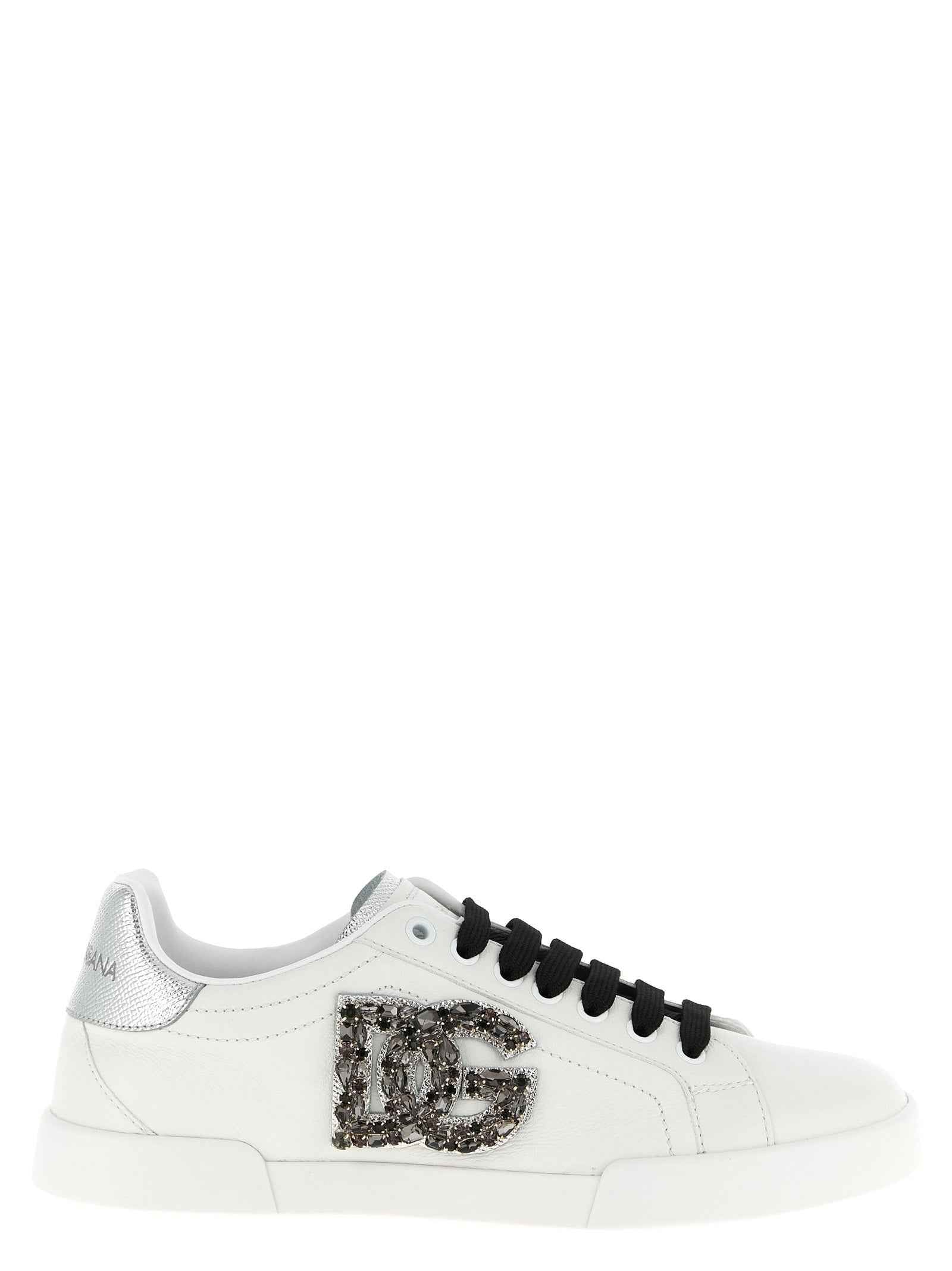 Dolce & Gabbana Silver Calfskin Low Top Sneakers