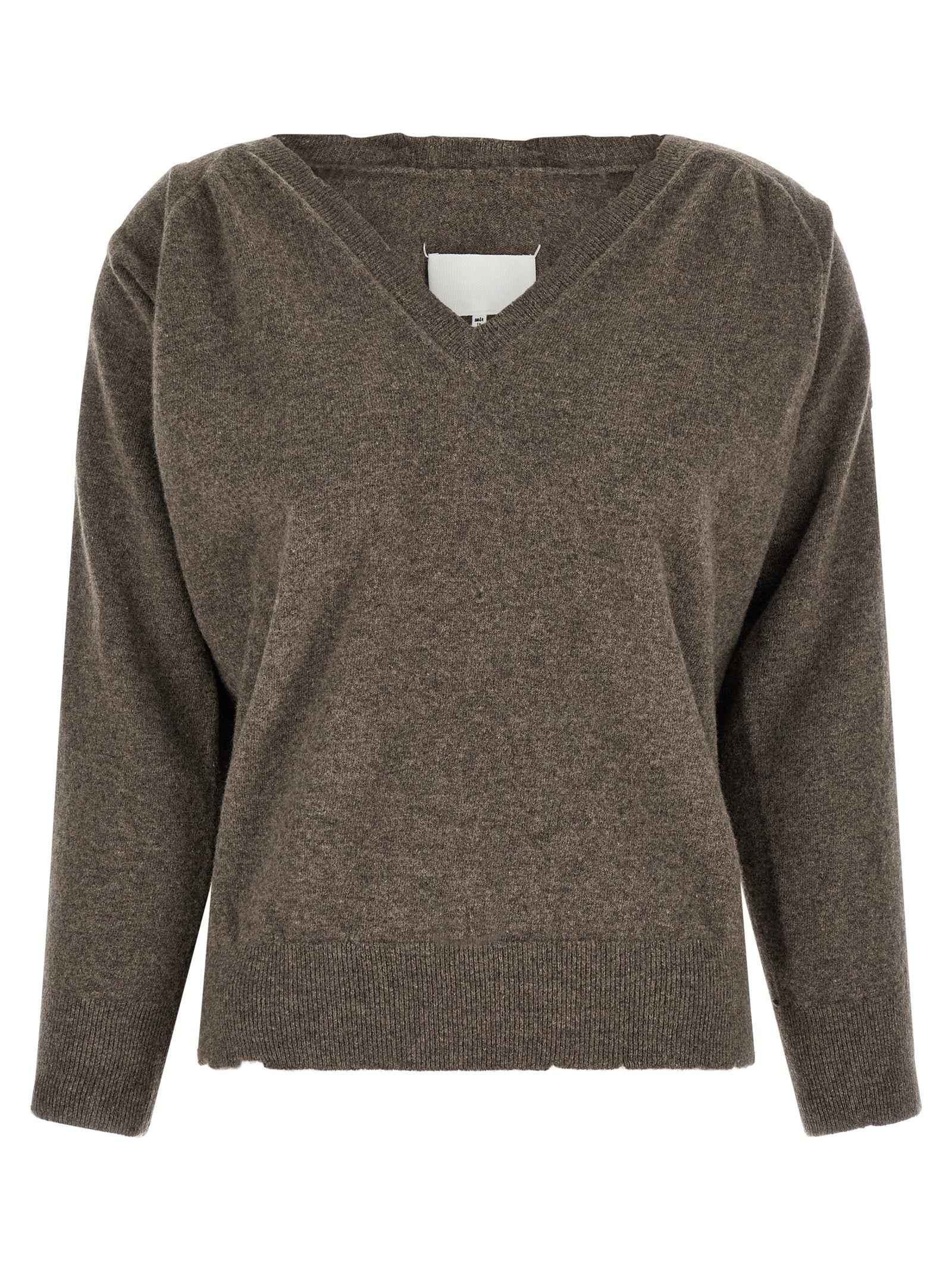 Maison Margiela Brown Virgin Wool Cardigan