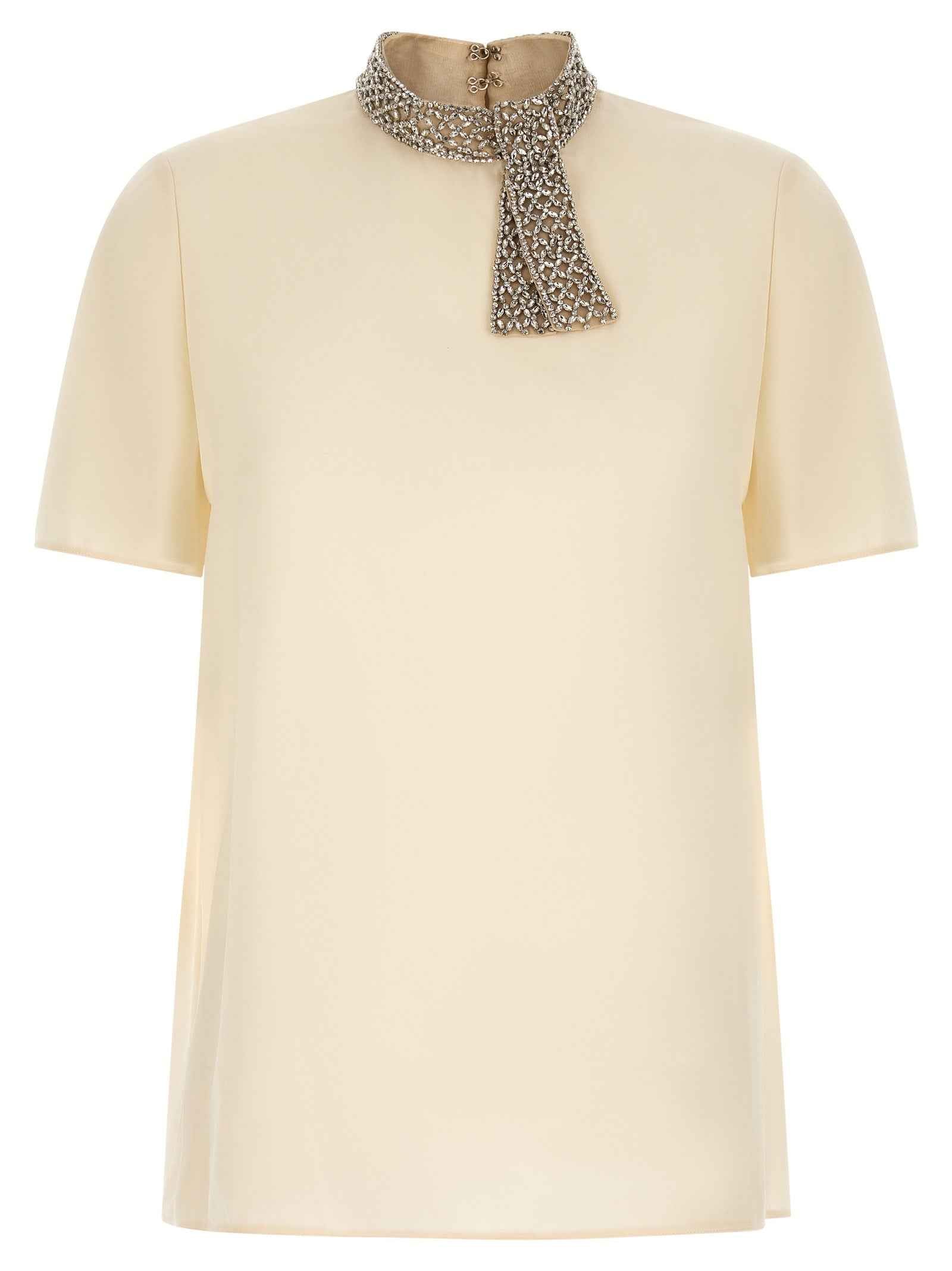 Valentino Garavani White Silk Tank Tops