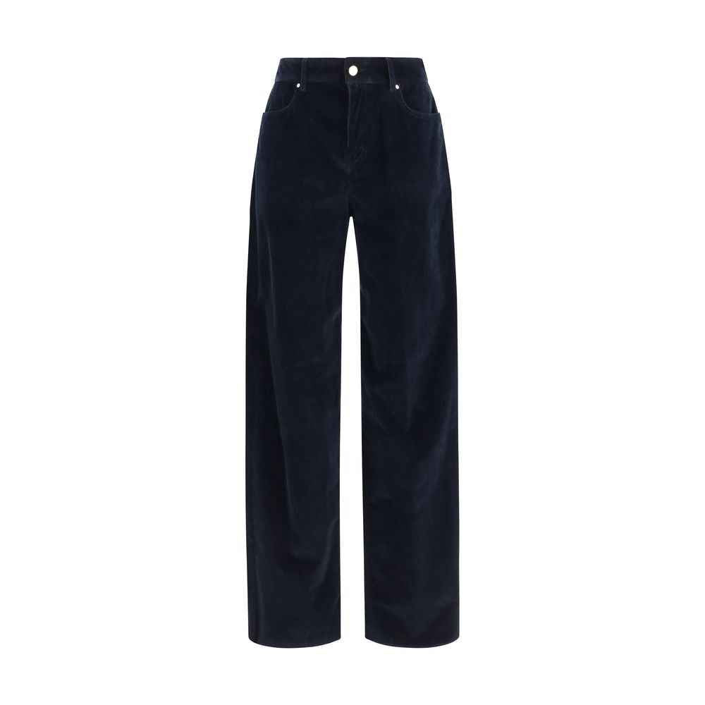 Max Mara Blue Cotton Casual Pants