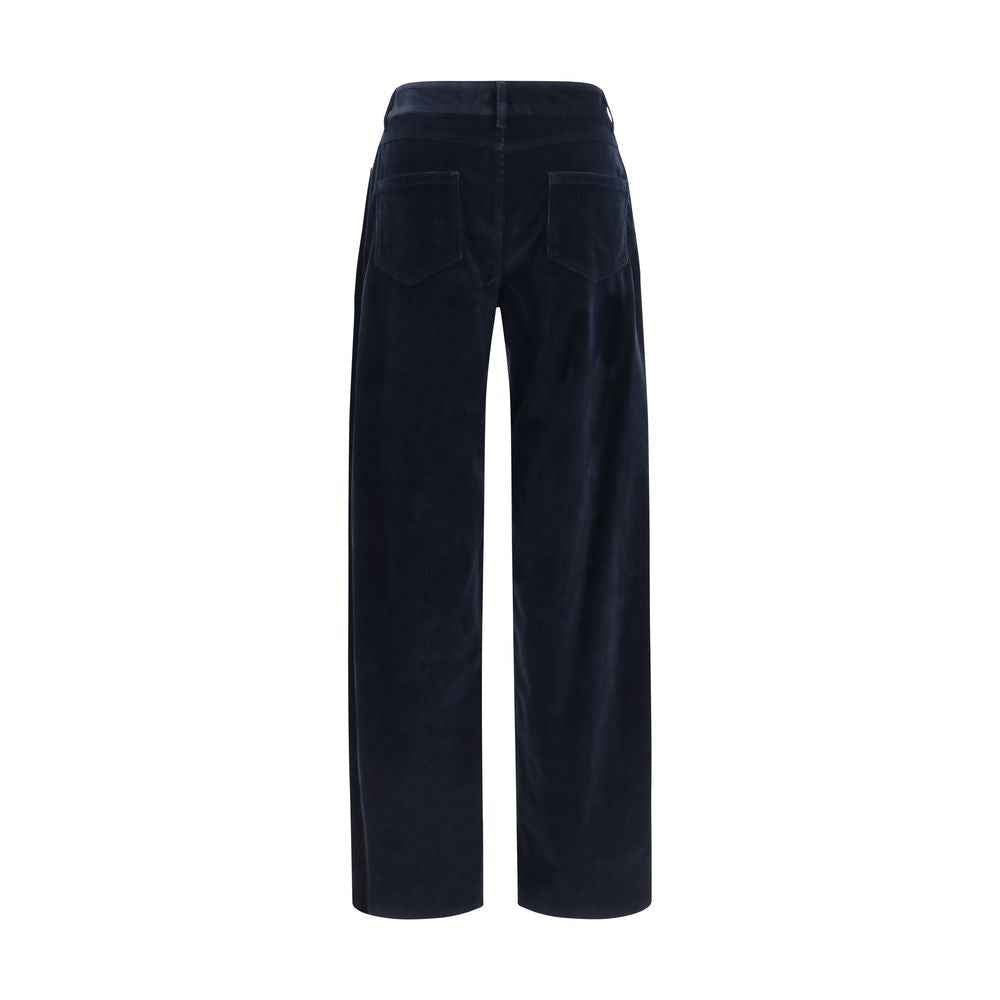 Max Mara Blue Cotton Casual Pants