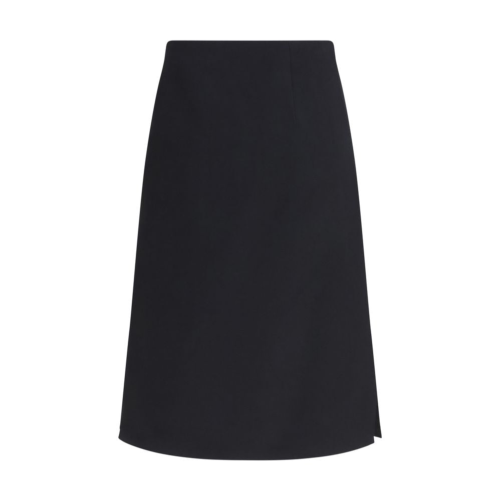 Fendi Black Wool Oves Aries Midi Skirt