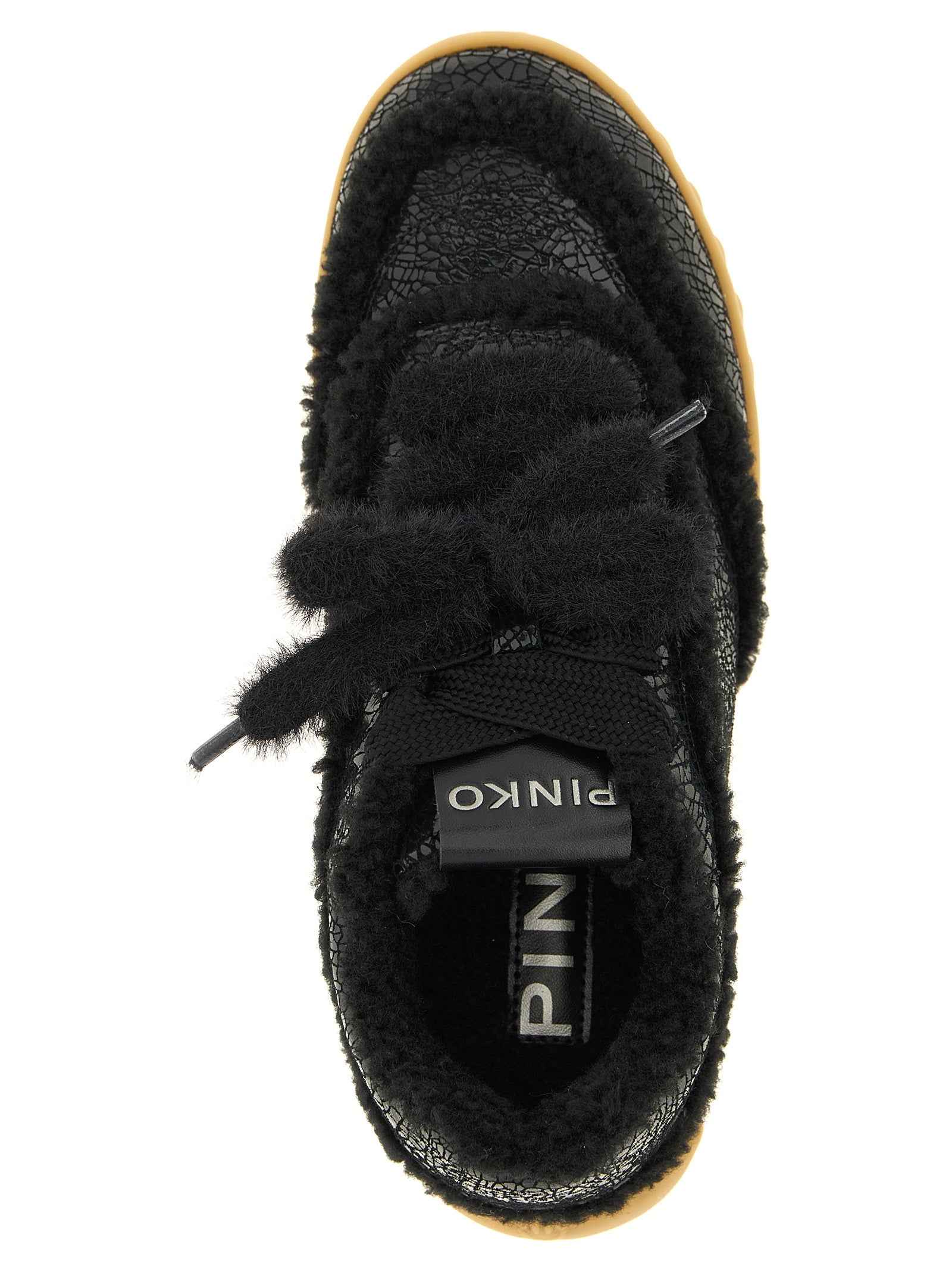 PINKO Black Cowhide Chunky Sneakers