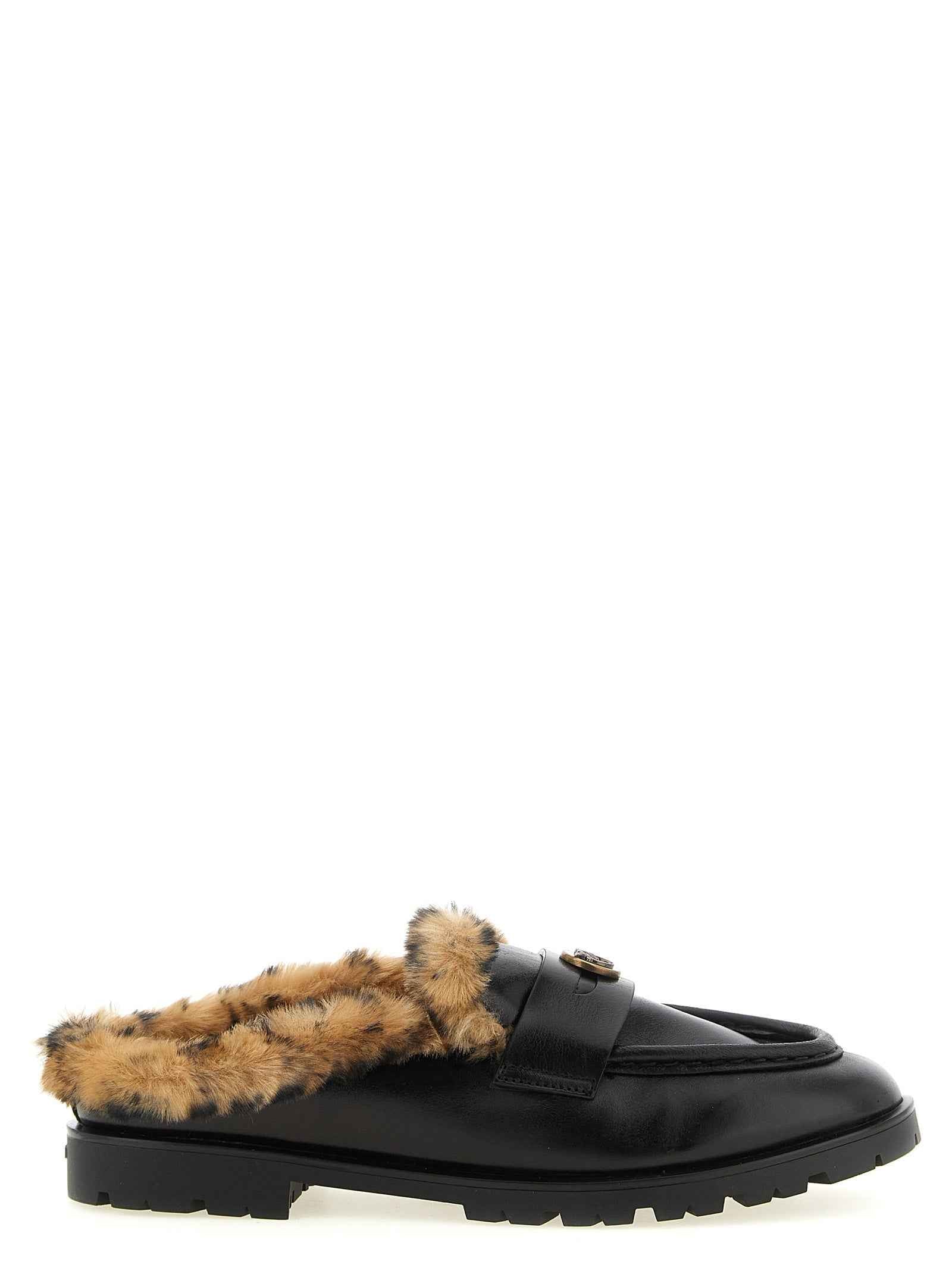 PINKO Black Cowhide Mules