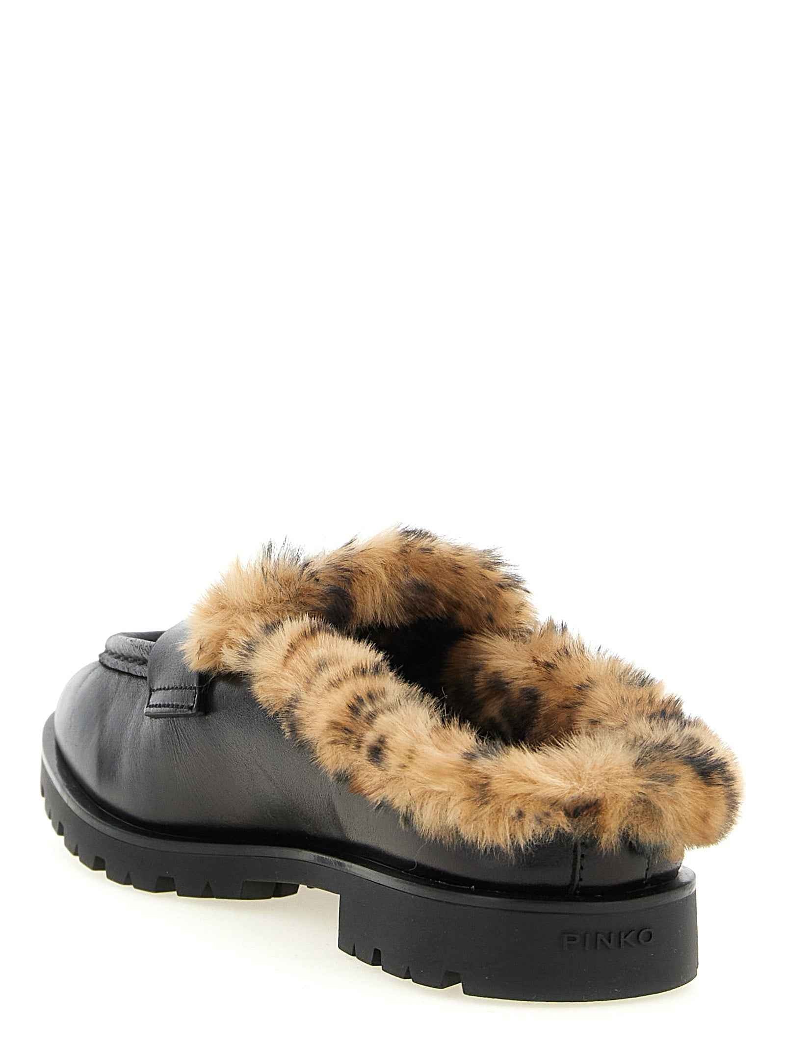 PINKO Black Cowhide Mules