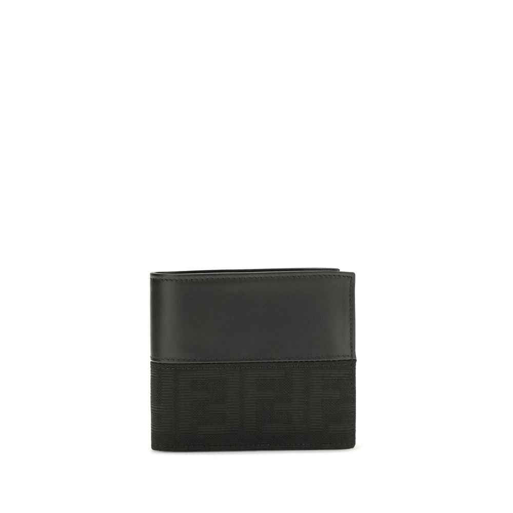 Fendi Black Calf Leather Bos Taurus Wallet