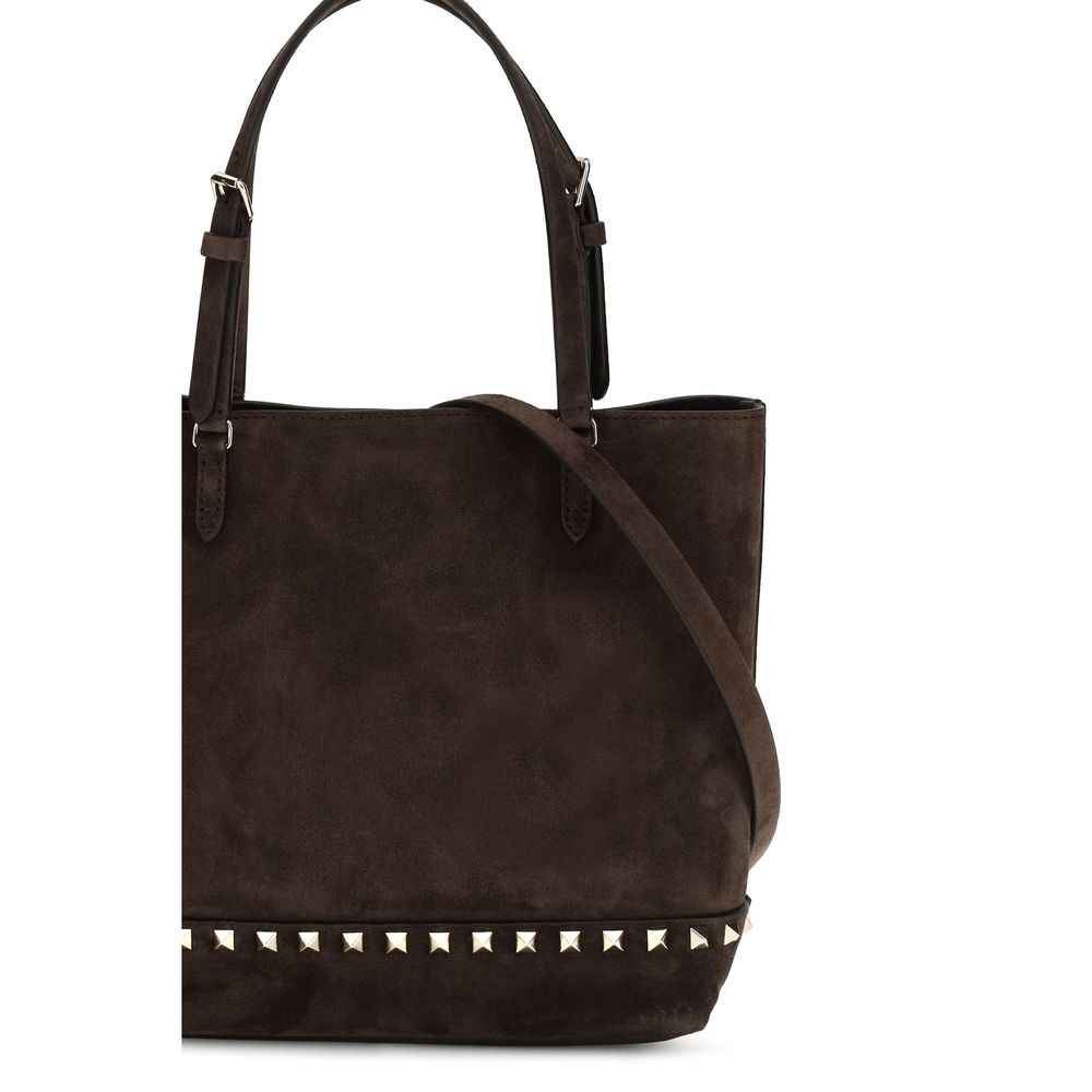 Valentino Garavani Brown Calf Leather Bos Taurus Shoulder Bag