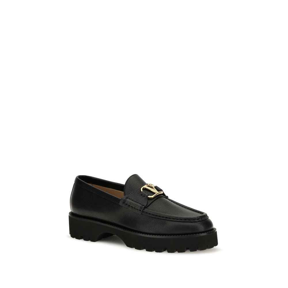Valentino Garavani Black Goatskin Platform Loafers
