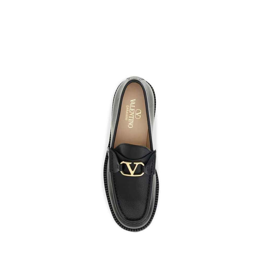 Valentino Garavani Black Goatskin Platform Loafers