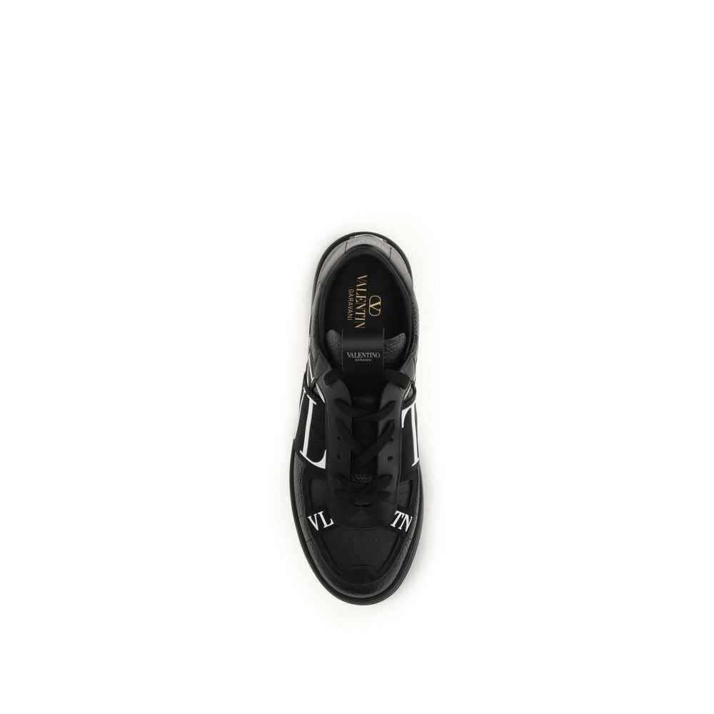 Valentino Garavani Black Calf Leather Bos Taurus Athletic Sneakers