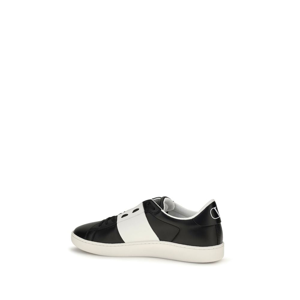 Valentino Garavani Black Calf Leather Bos Taurus Sneakers