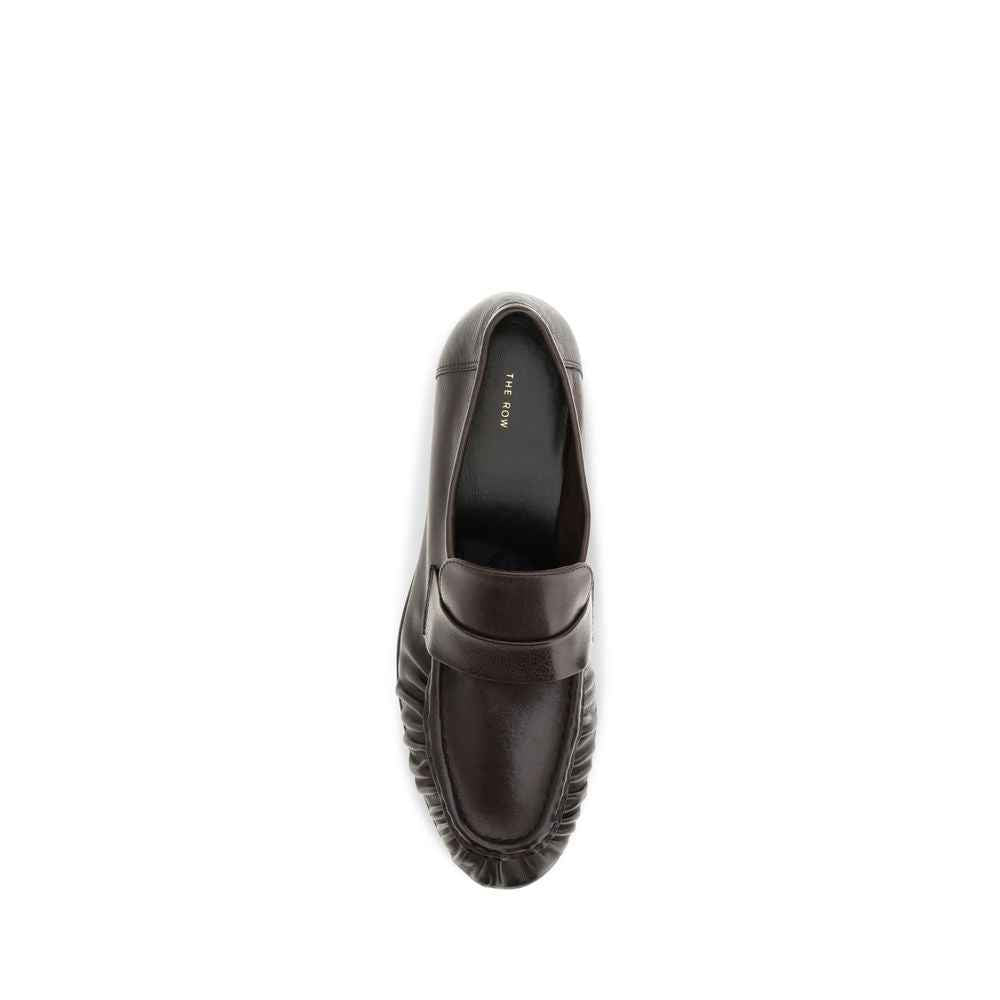 The Row Brown Calf Leather Bos Taurus Slip-On Loafers