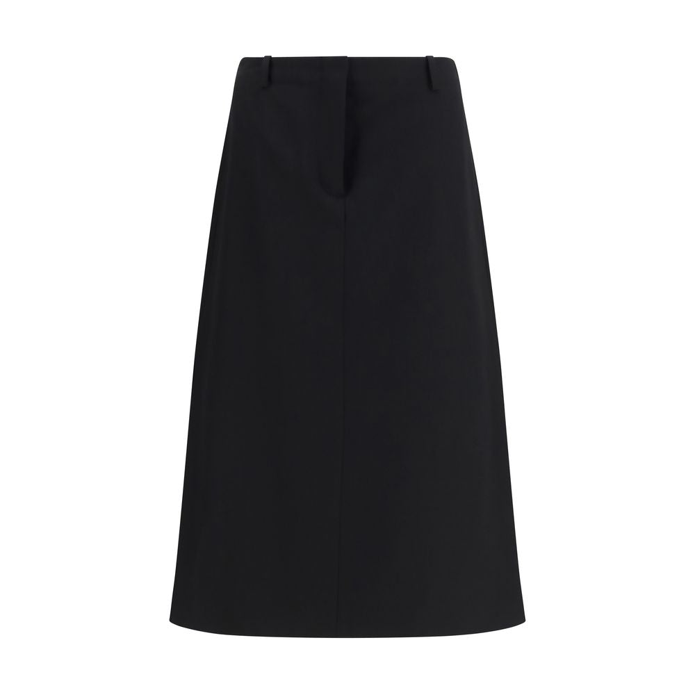 Fendi Black Wool Oves Aries Midi Skirt