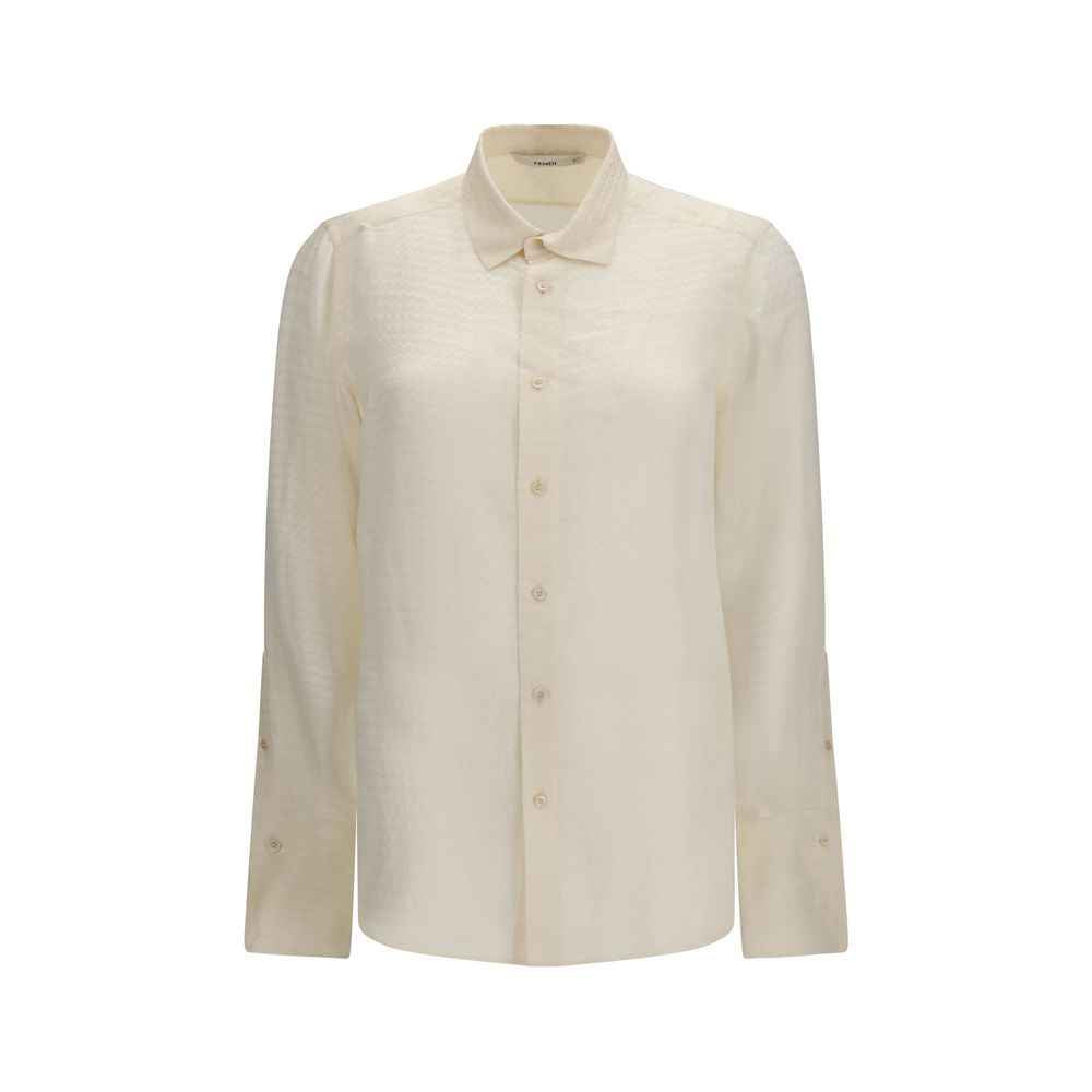 Fendi Beige Silk Pattern Shirt
