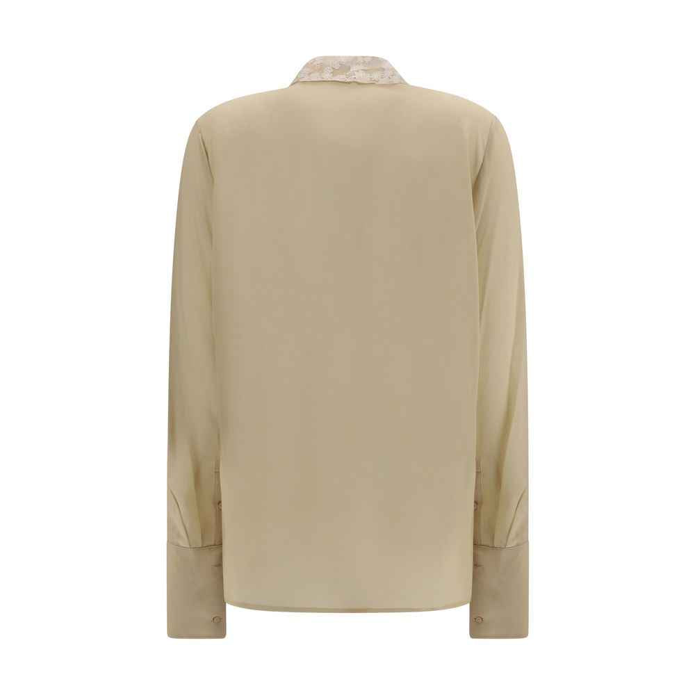Fendi Beige Silk Dress Shirt
