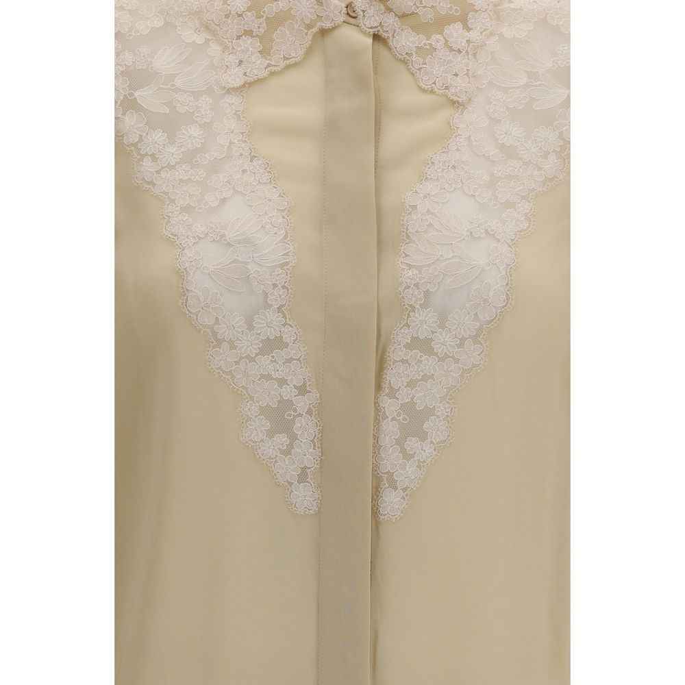Fendi Beige Silk Dress Shirt