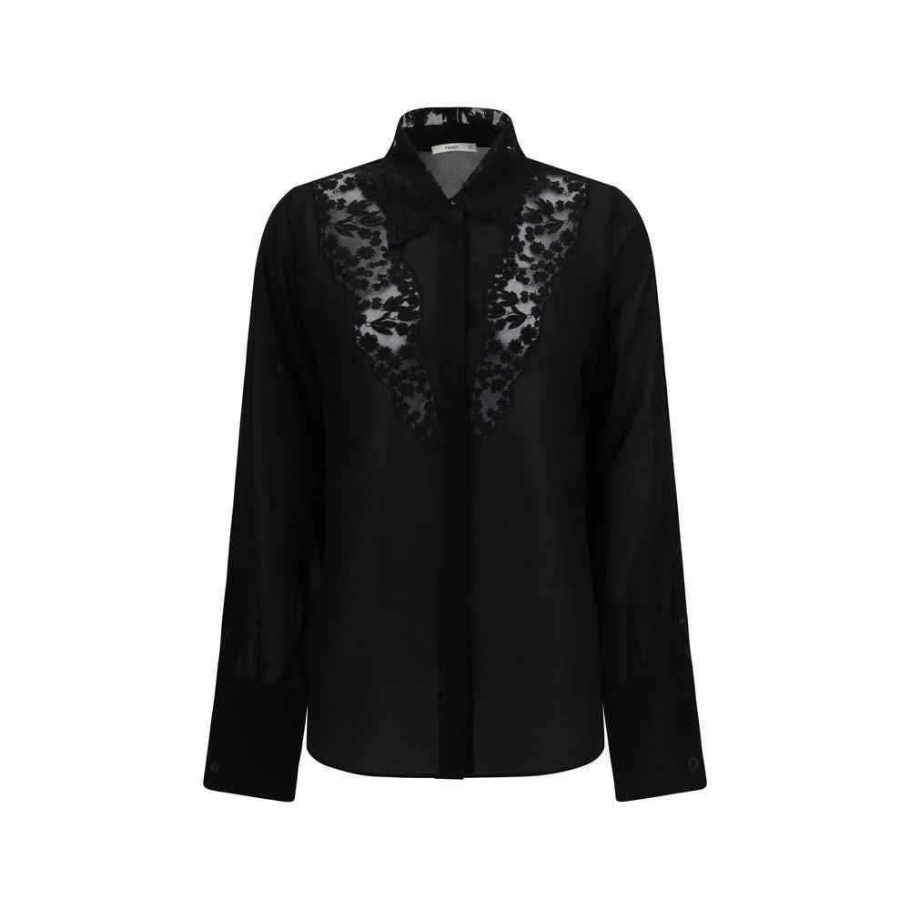 Fendi Black Silk Blouse