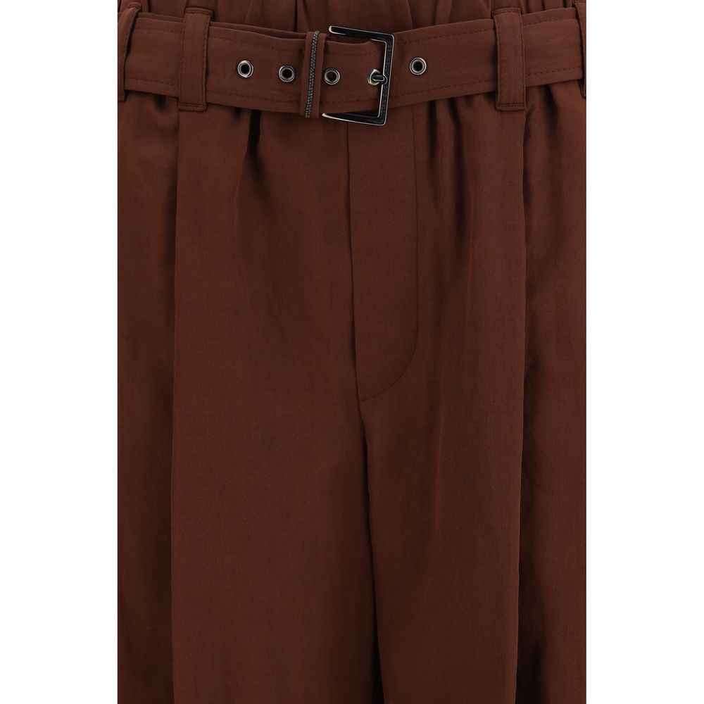 Brunello Cucinelli Brown Cotton Casual Pants