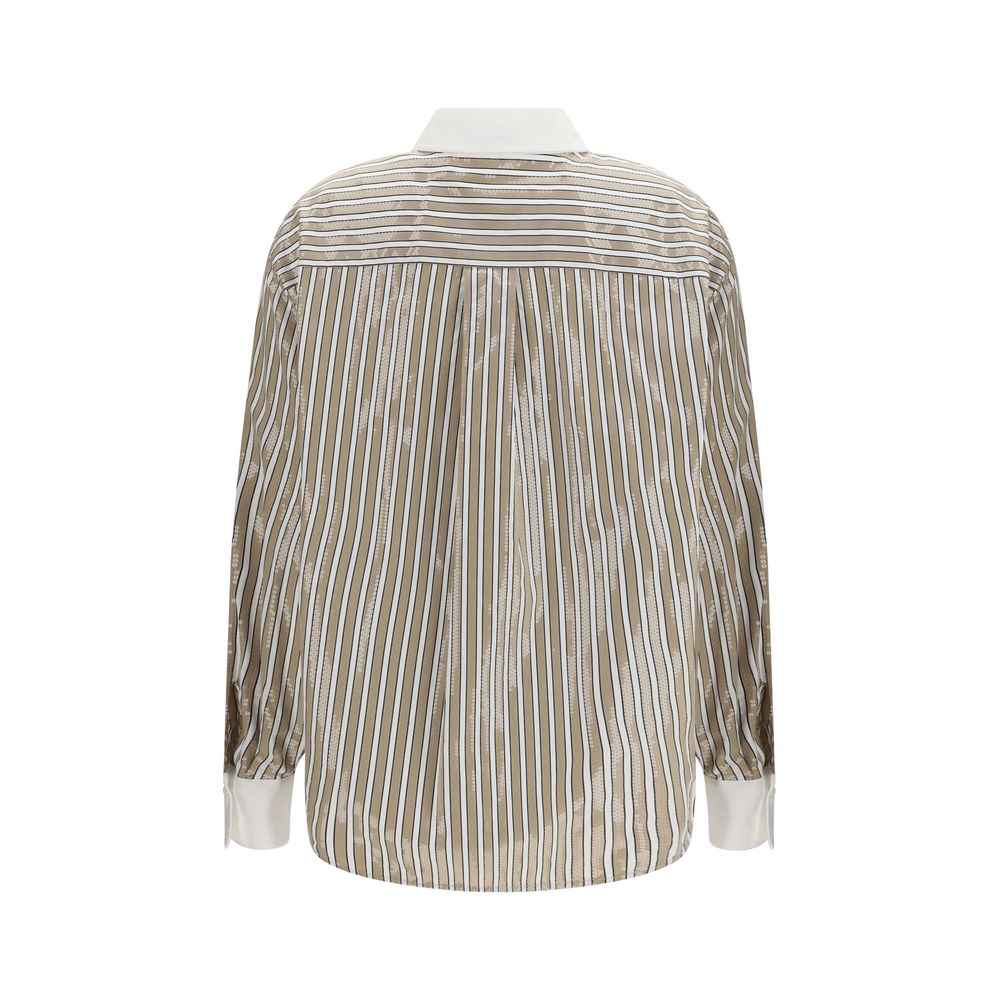 Brunello Cucinelli Beige Cotton Pattern Shirt