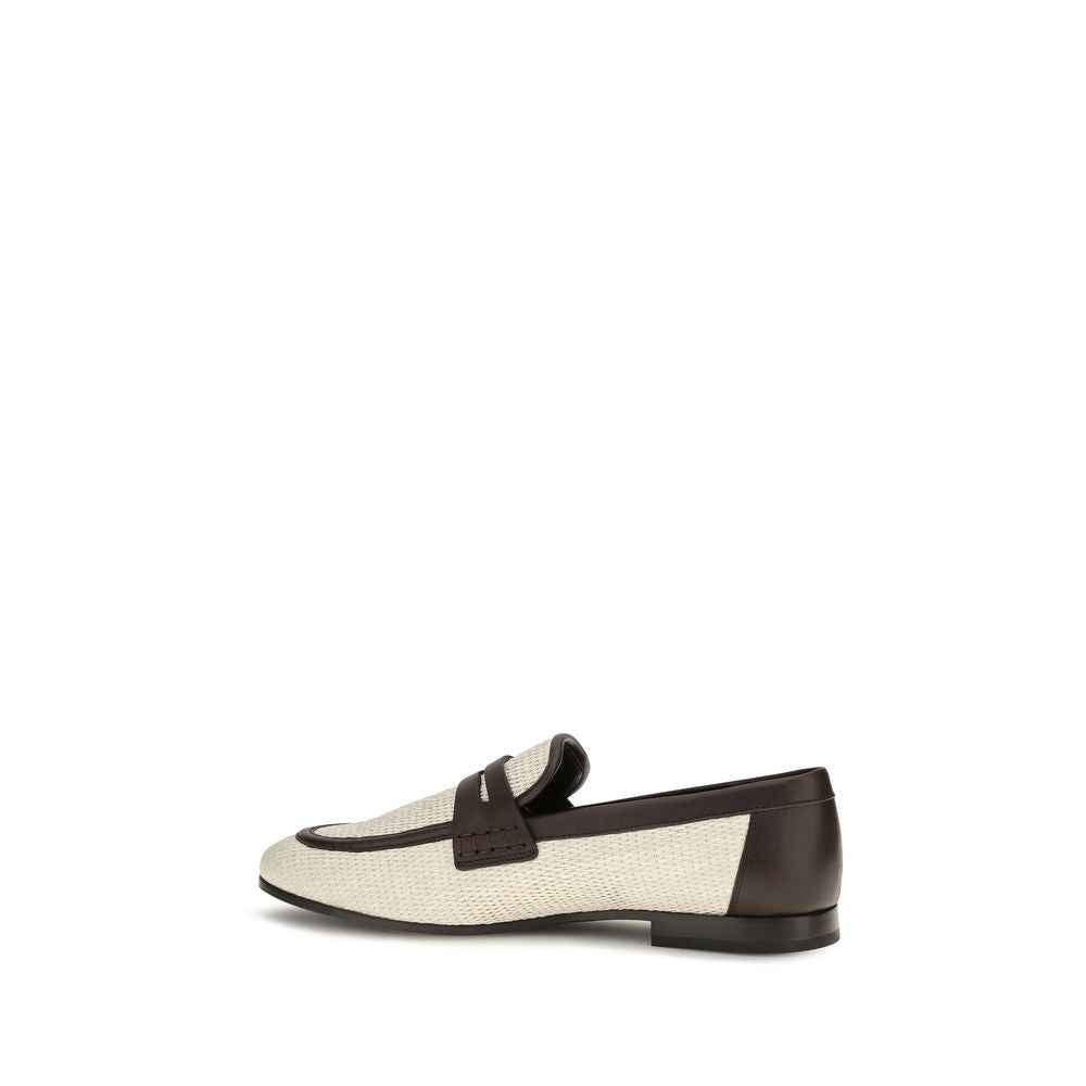 Brunello Cucinelli Beige Polyamide Slip-On Loafers