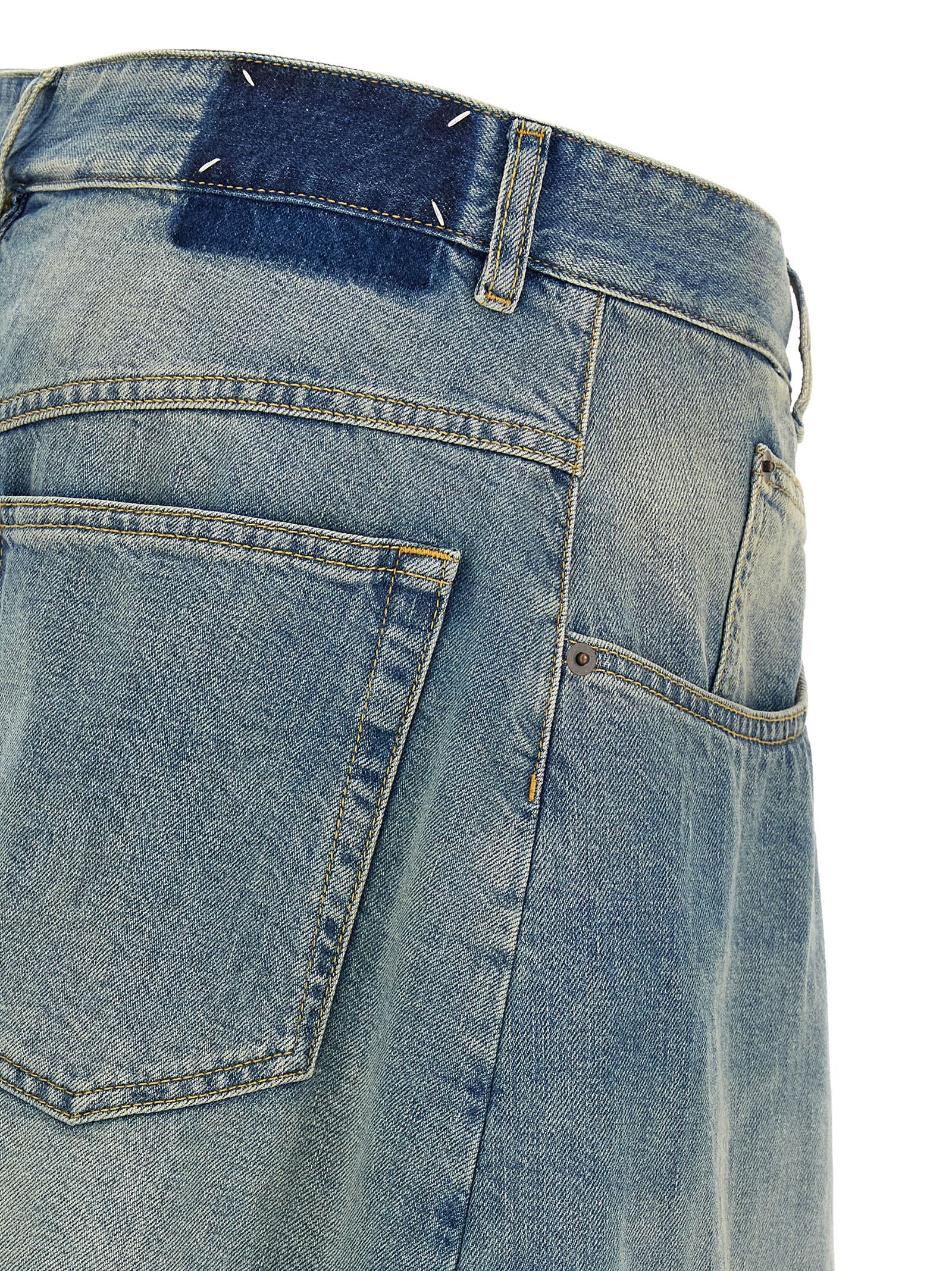 Maison Margiela Blue Cotton Midi Skirt