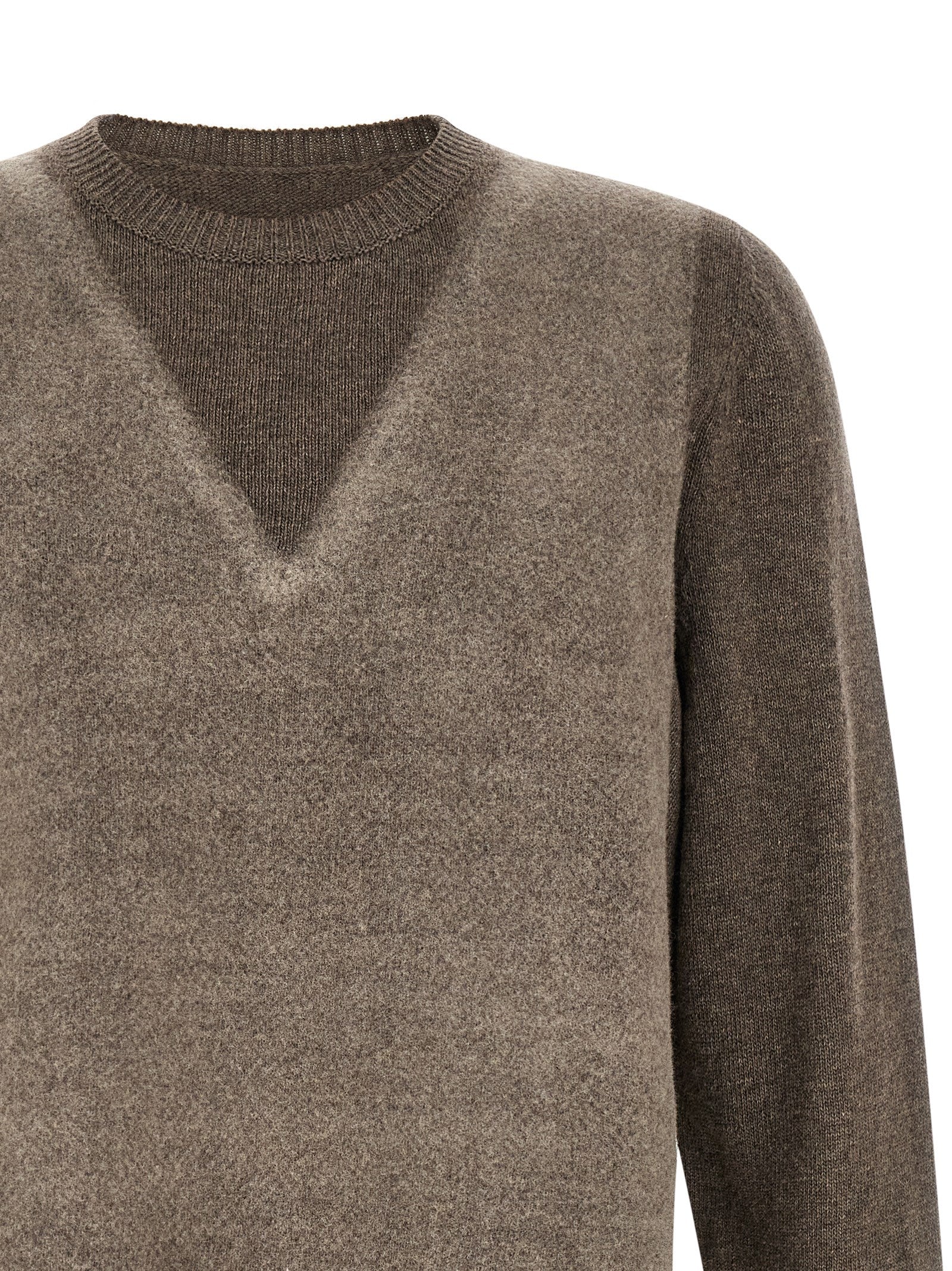Maison Margiela Brown Virgin Wool Cardigan