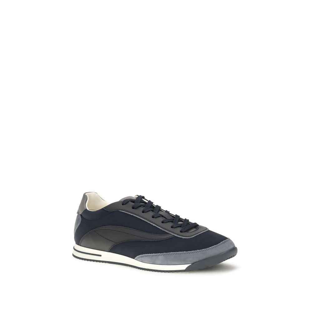 Brunello Cucinelli Blue Suede Leather Athletic Sneakers