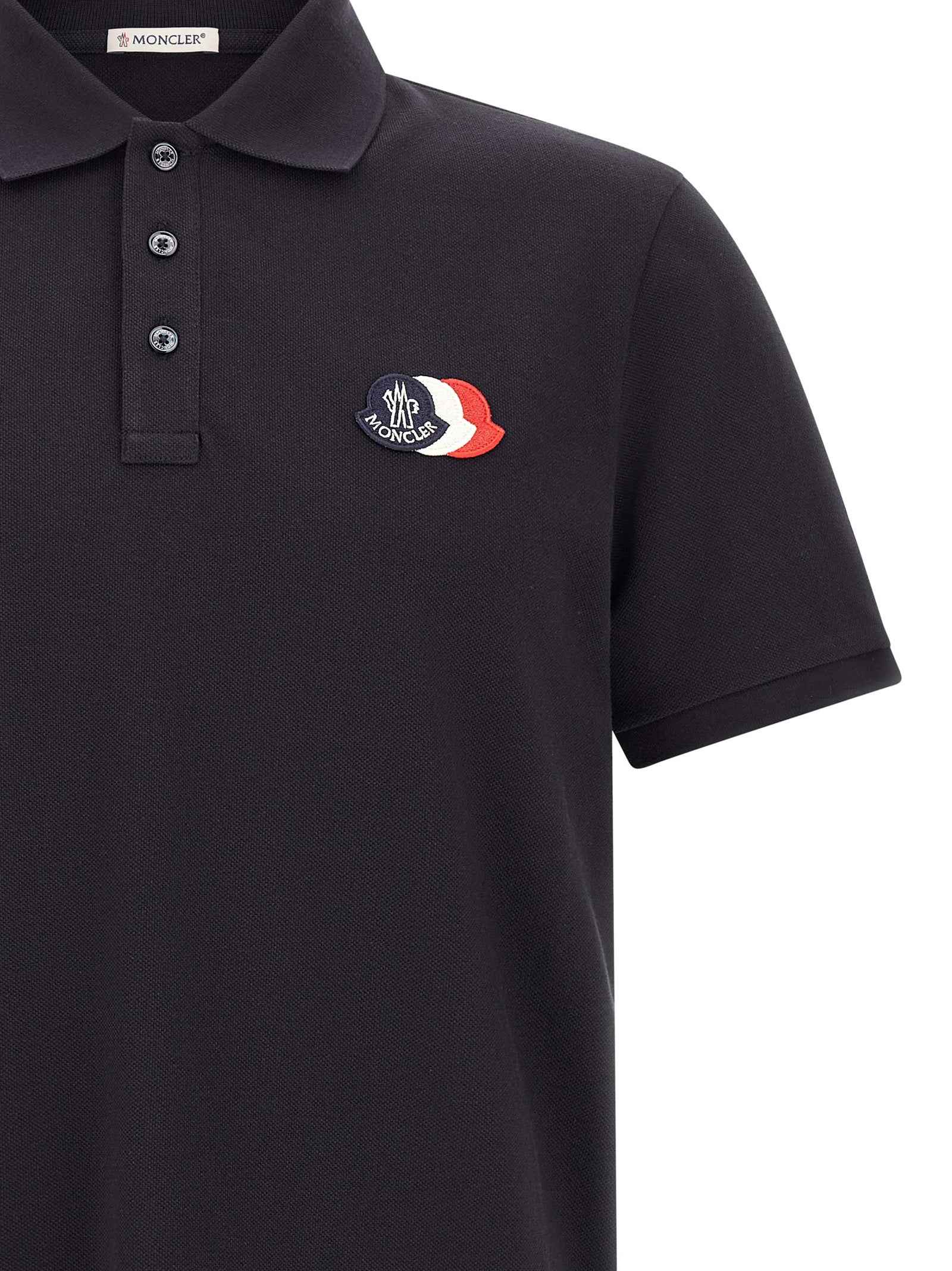 Moncler Blue Cotton Polo Shirt