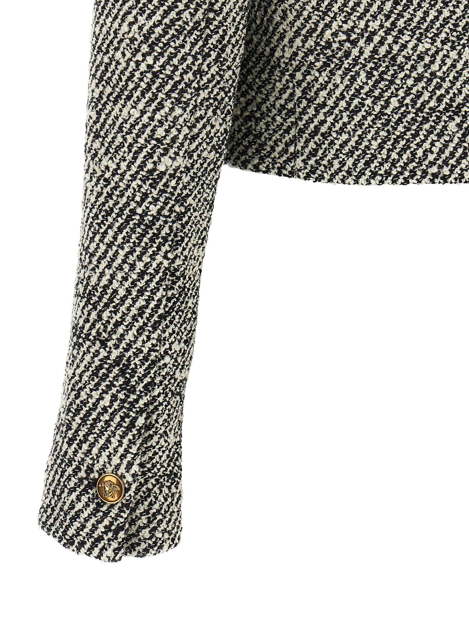 Versace Bicolor Virgin Wool Full-Length Jacket