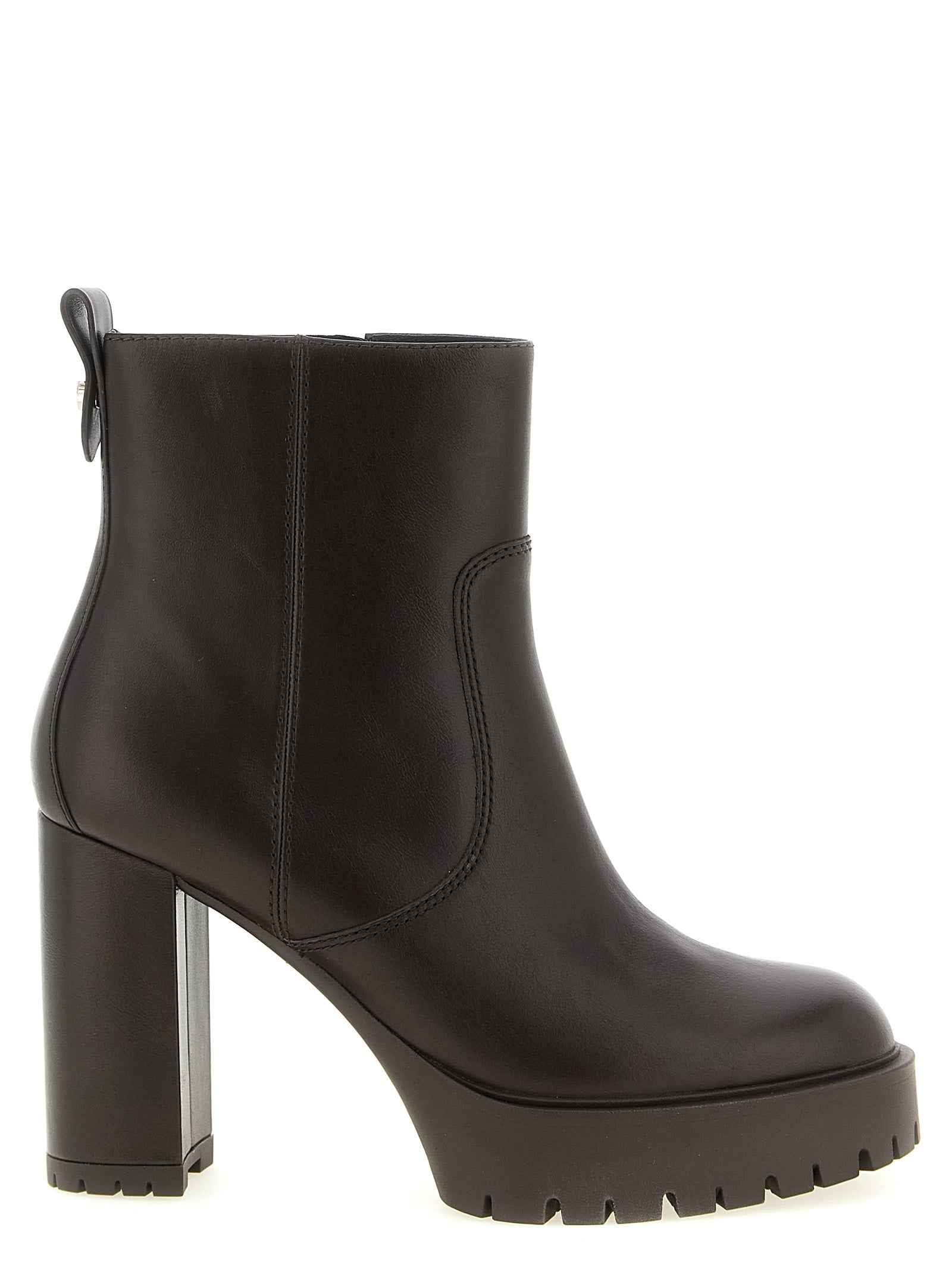 PINKO Brown Cowhide Ankle Boots