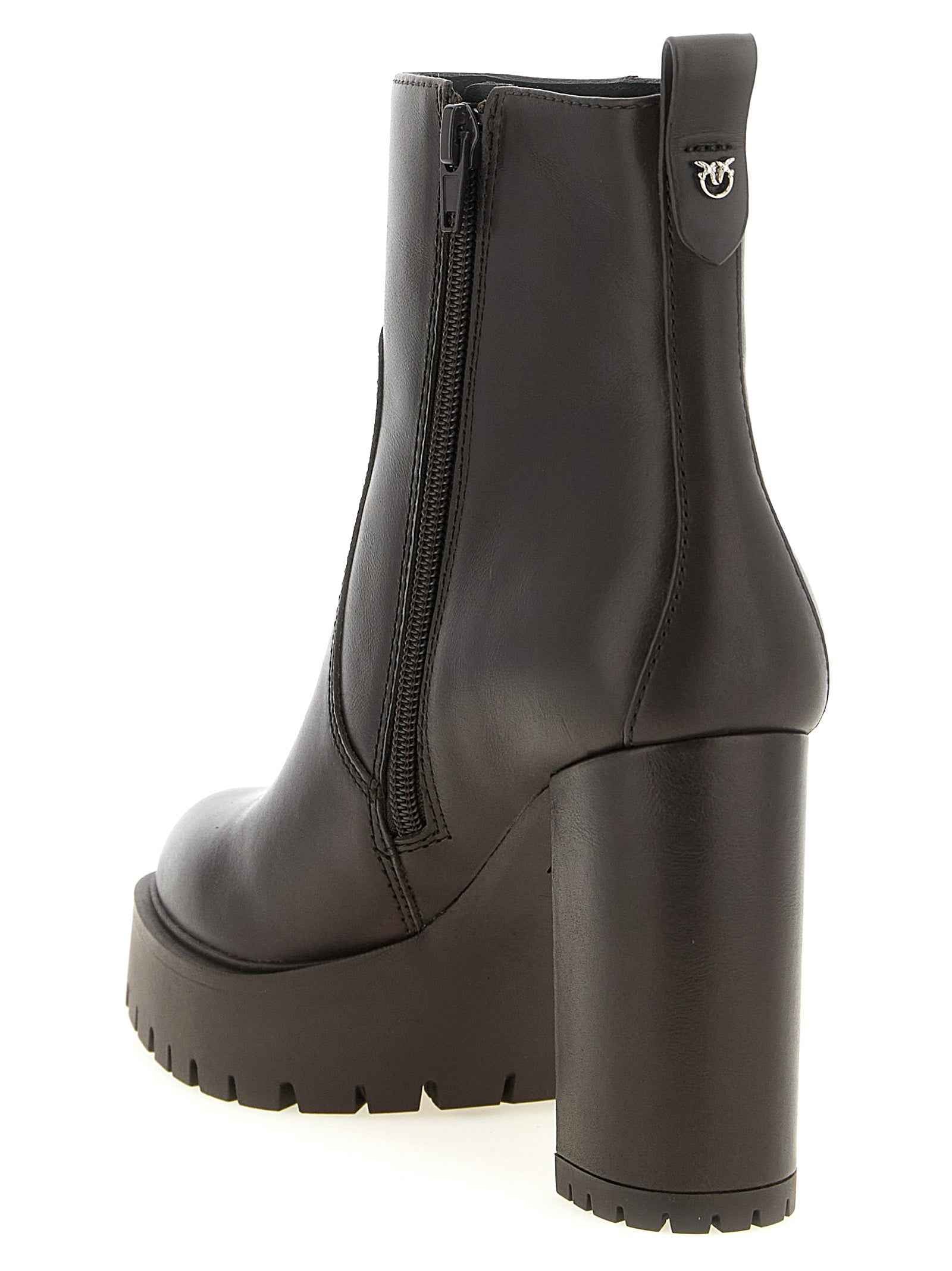 PINKO Brown Cowhide Ankle Boots