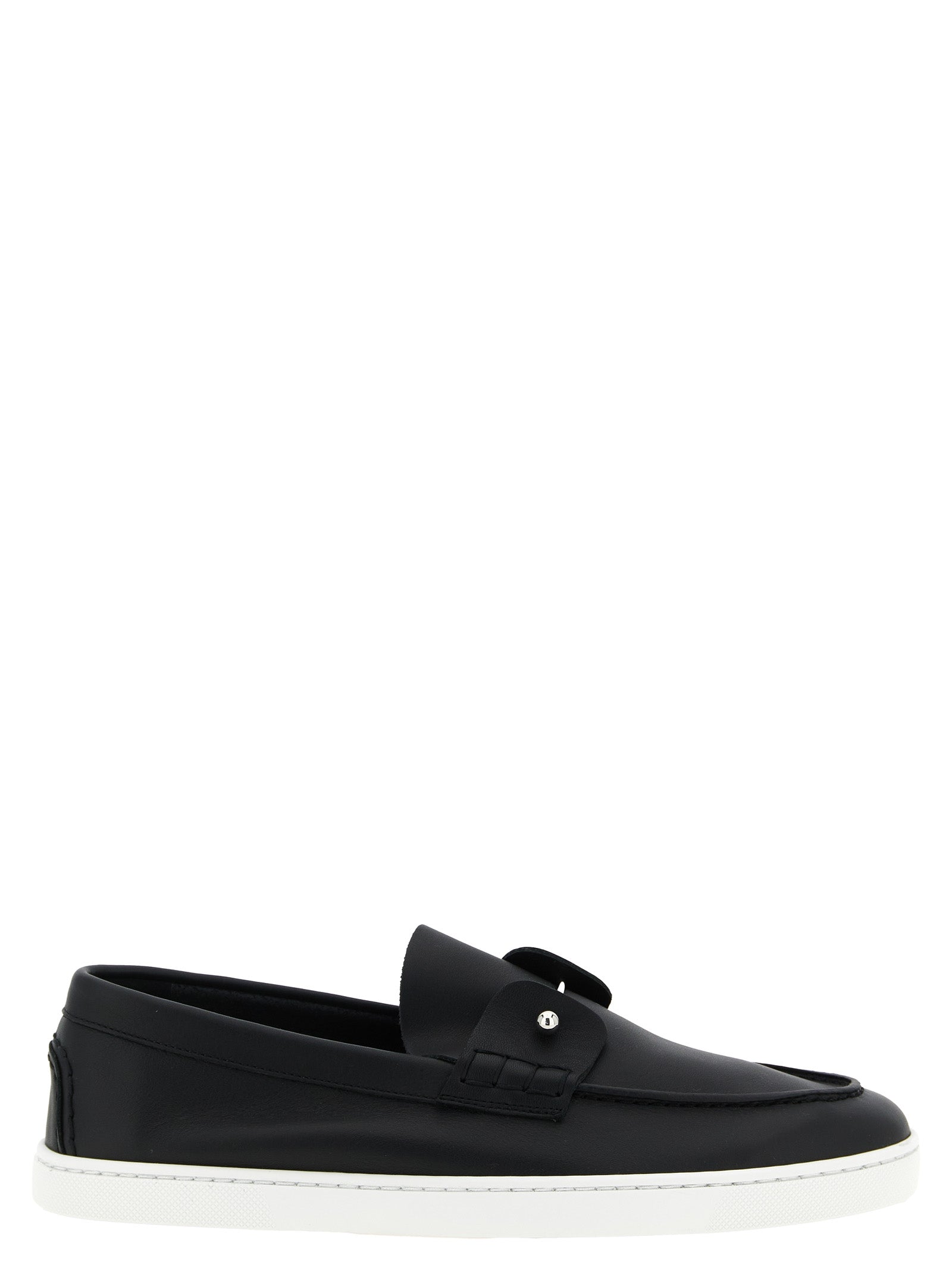 Christian Louboutin Black Calfskin Slip-On Loafers